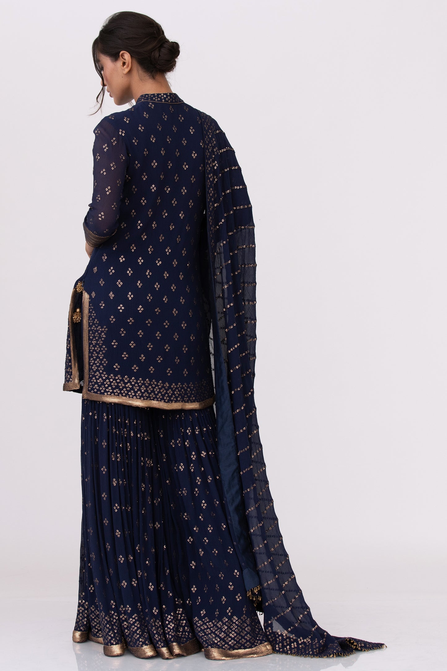 Gharara Set with Bandini inspired gold sequin Embroidery