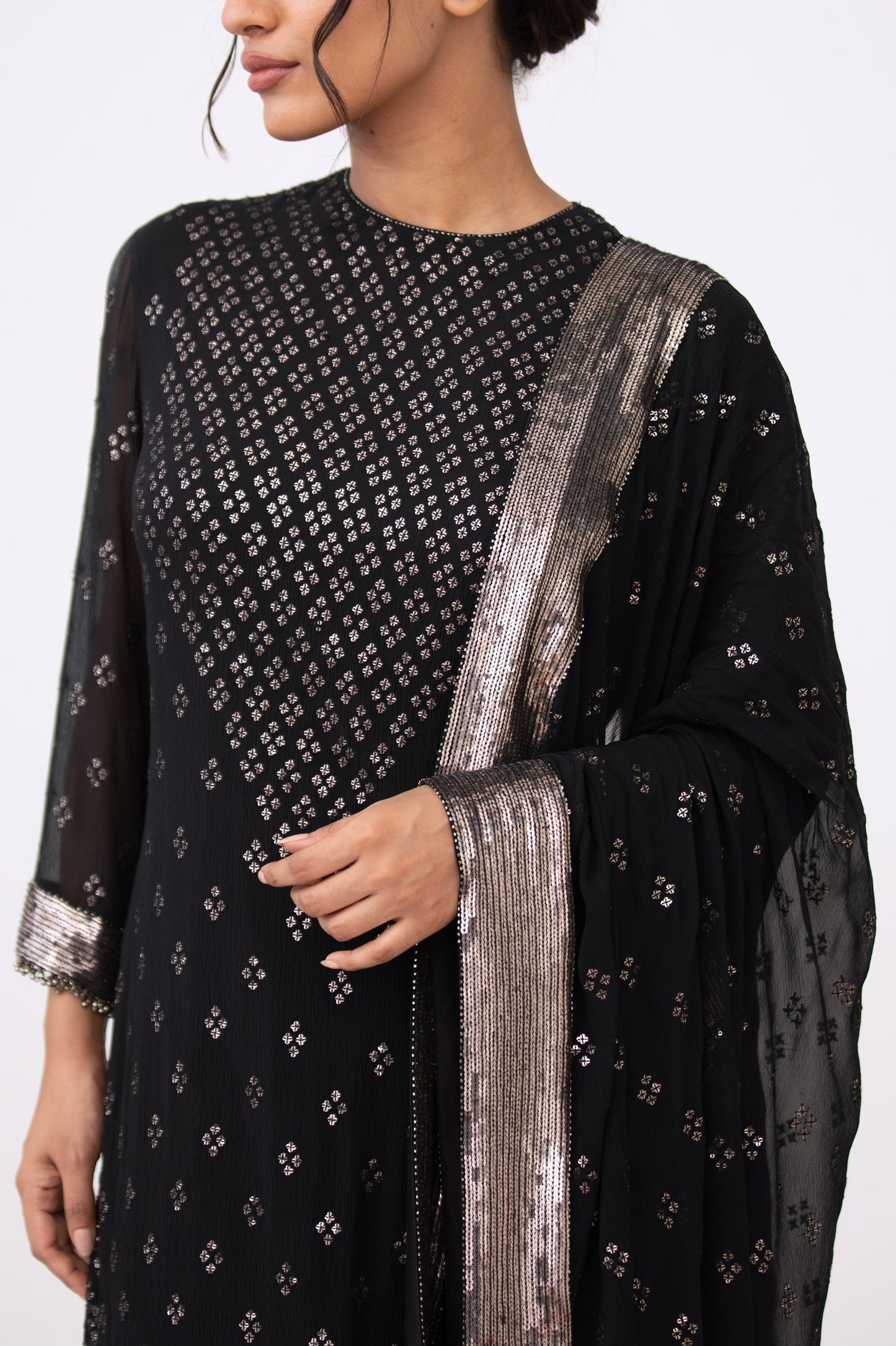 Kurta Set in Bandini Inspired Sequins Embroidery