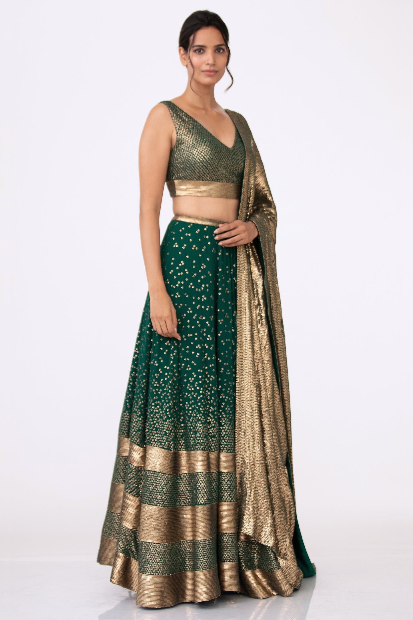 Lehenga Set in Bandini Inspired Sequin Embroidery