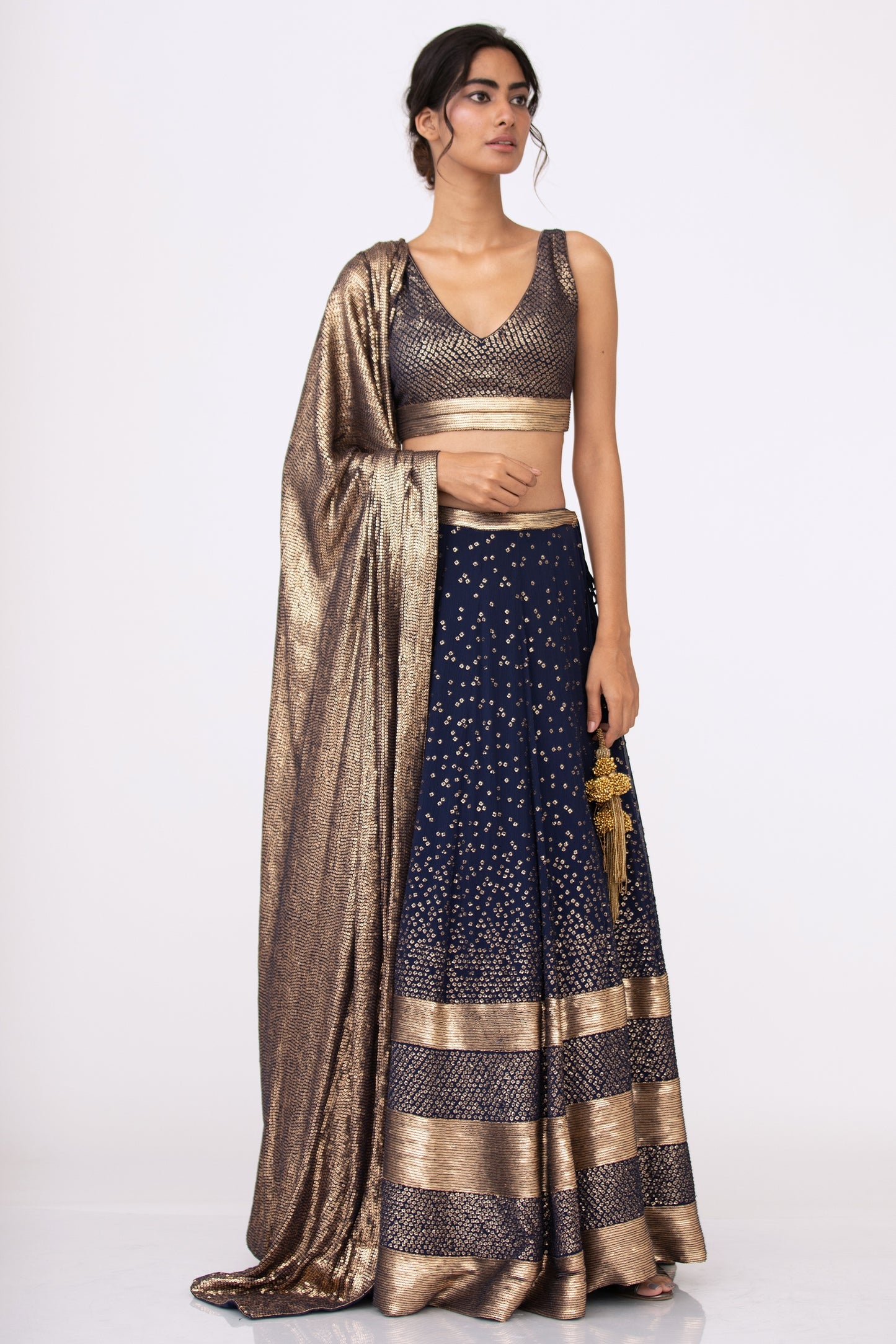 Lehenga Set in Bandini Inspired Sequin Embroidery