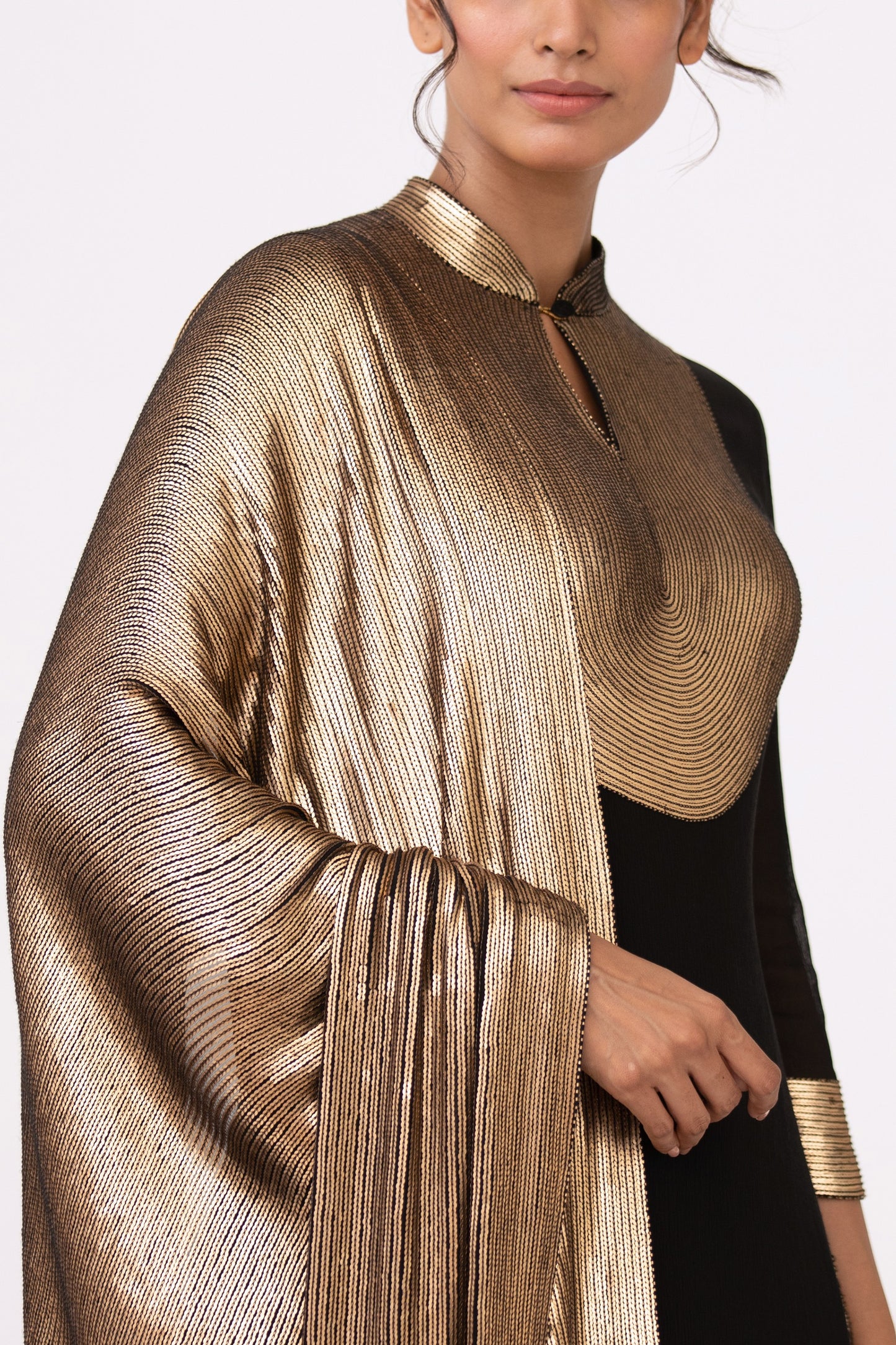 Gharara Set in Gold Sequin Embroidery