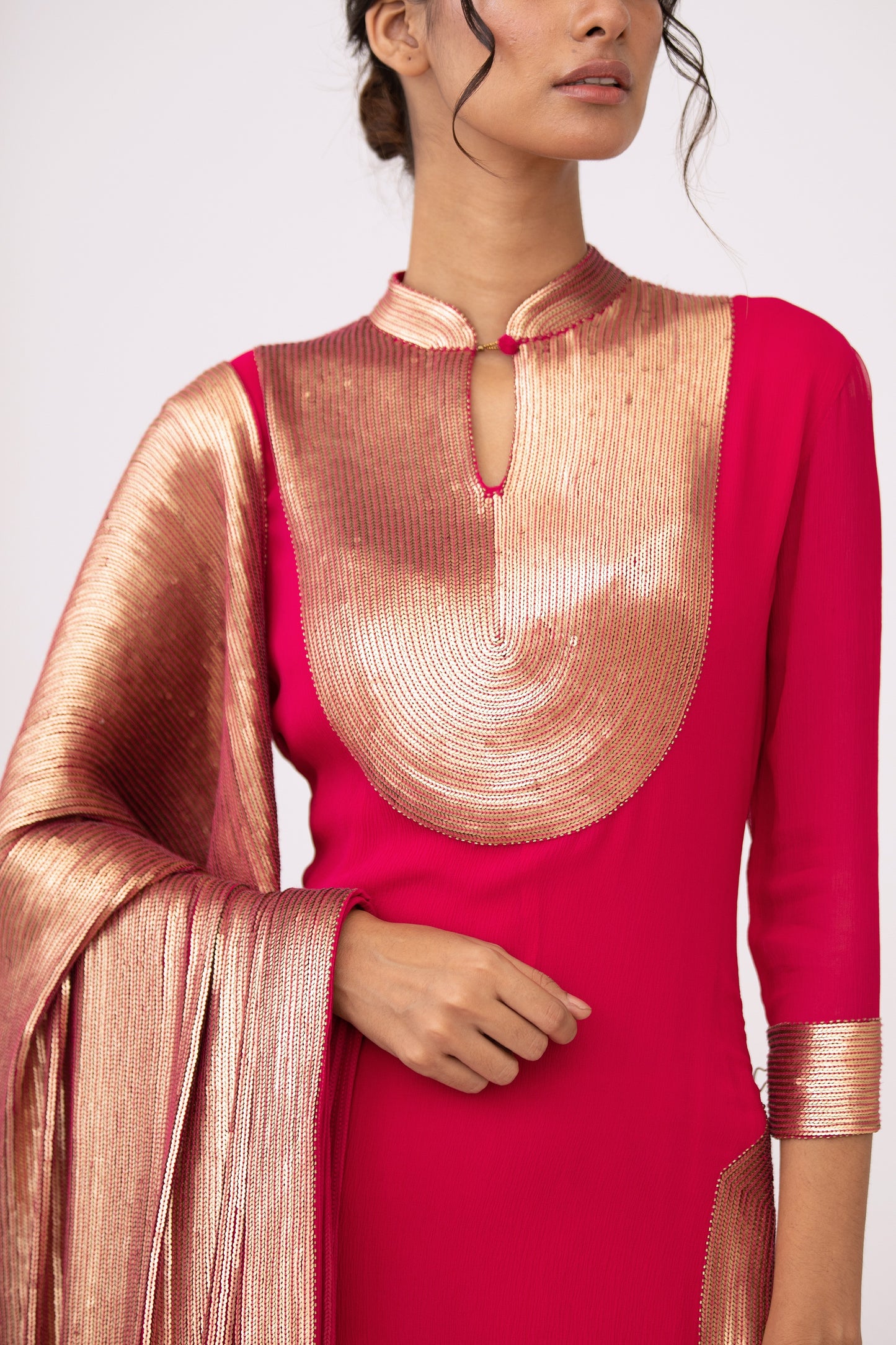 Gharara Set Gold Sheeted Sequin Embroidery