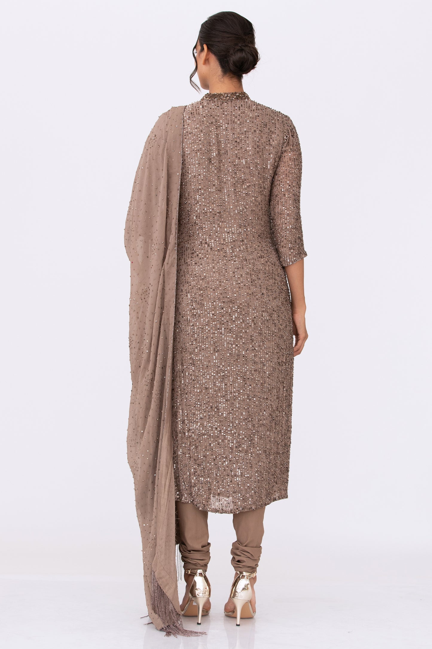 Kurta Set in Line Sequins Embroidery