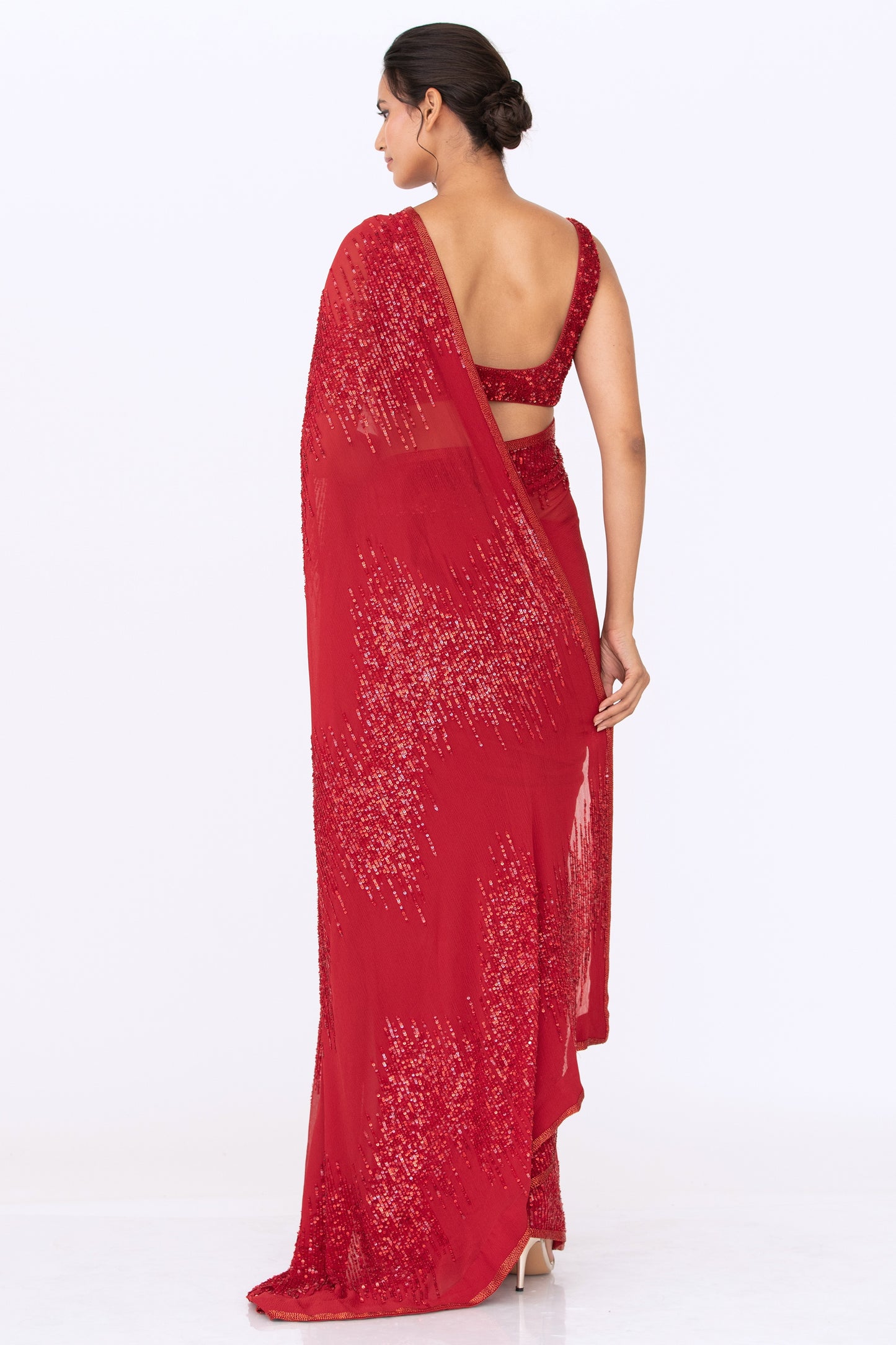 Sari Set in Tonal Sequin Embroidery