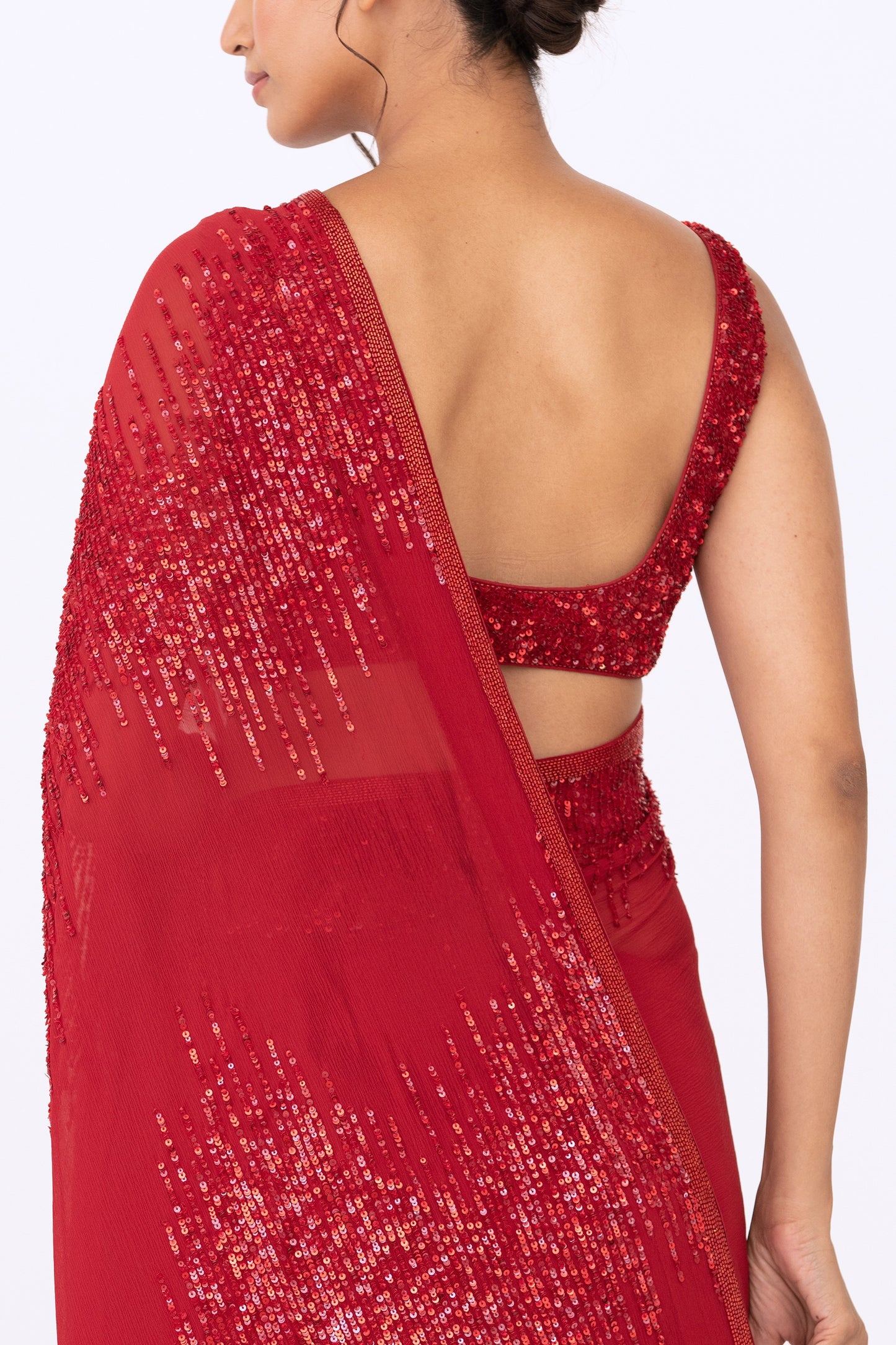 Sari Set in Tonal Sequin Embroidery