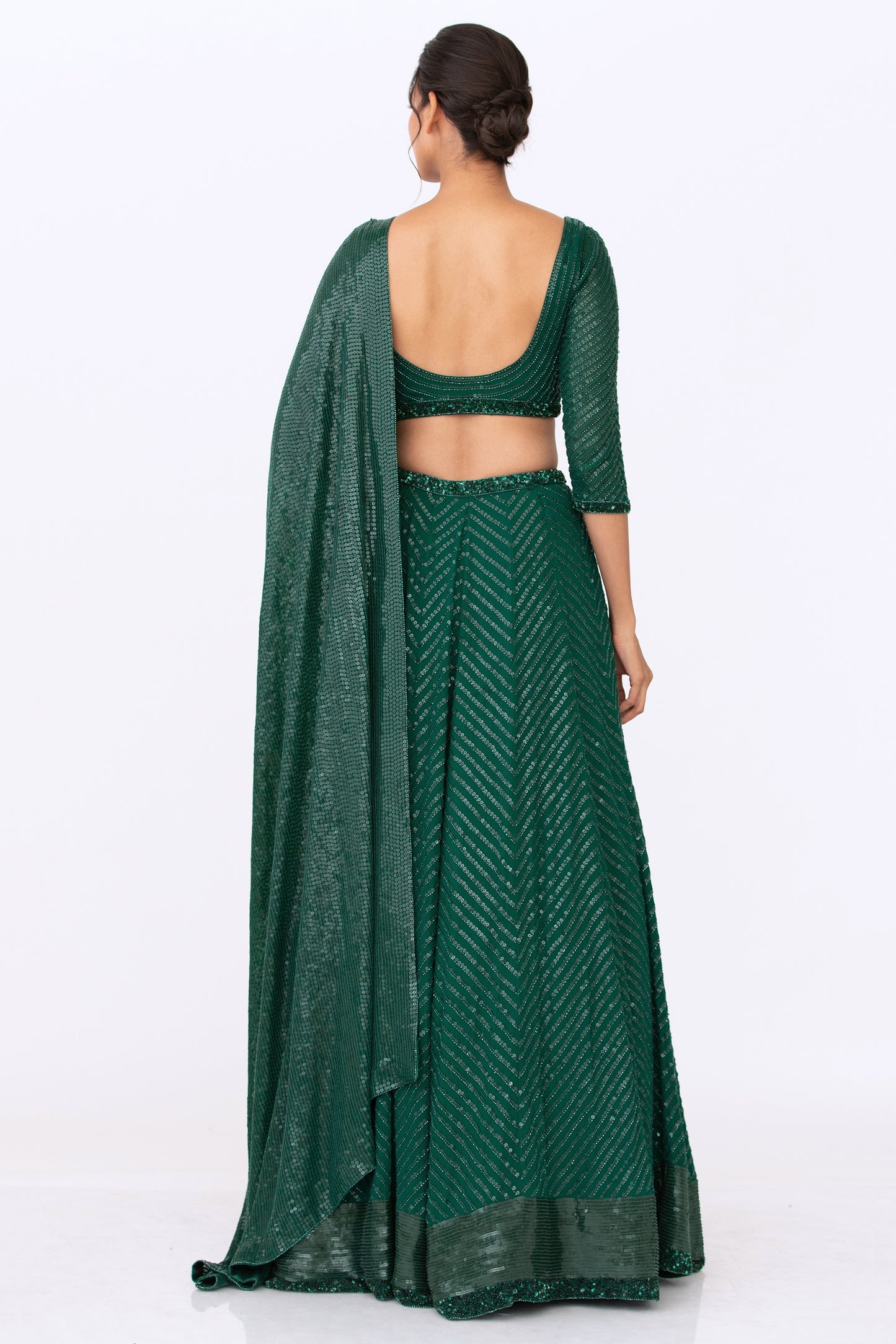 Lehenga Set in Tonal Sequin Embroidery