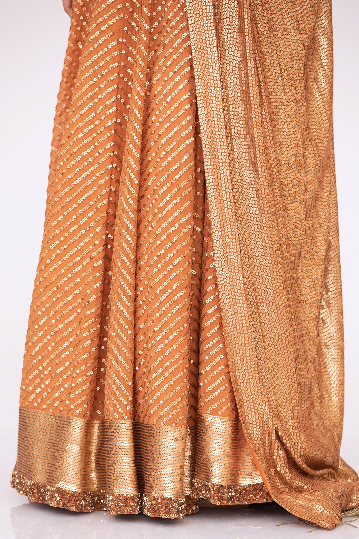 Lehenga Set in Tonal Gold Sequin Embroidery