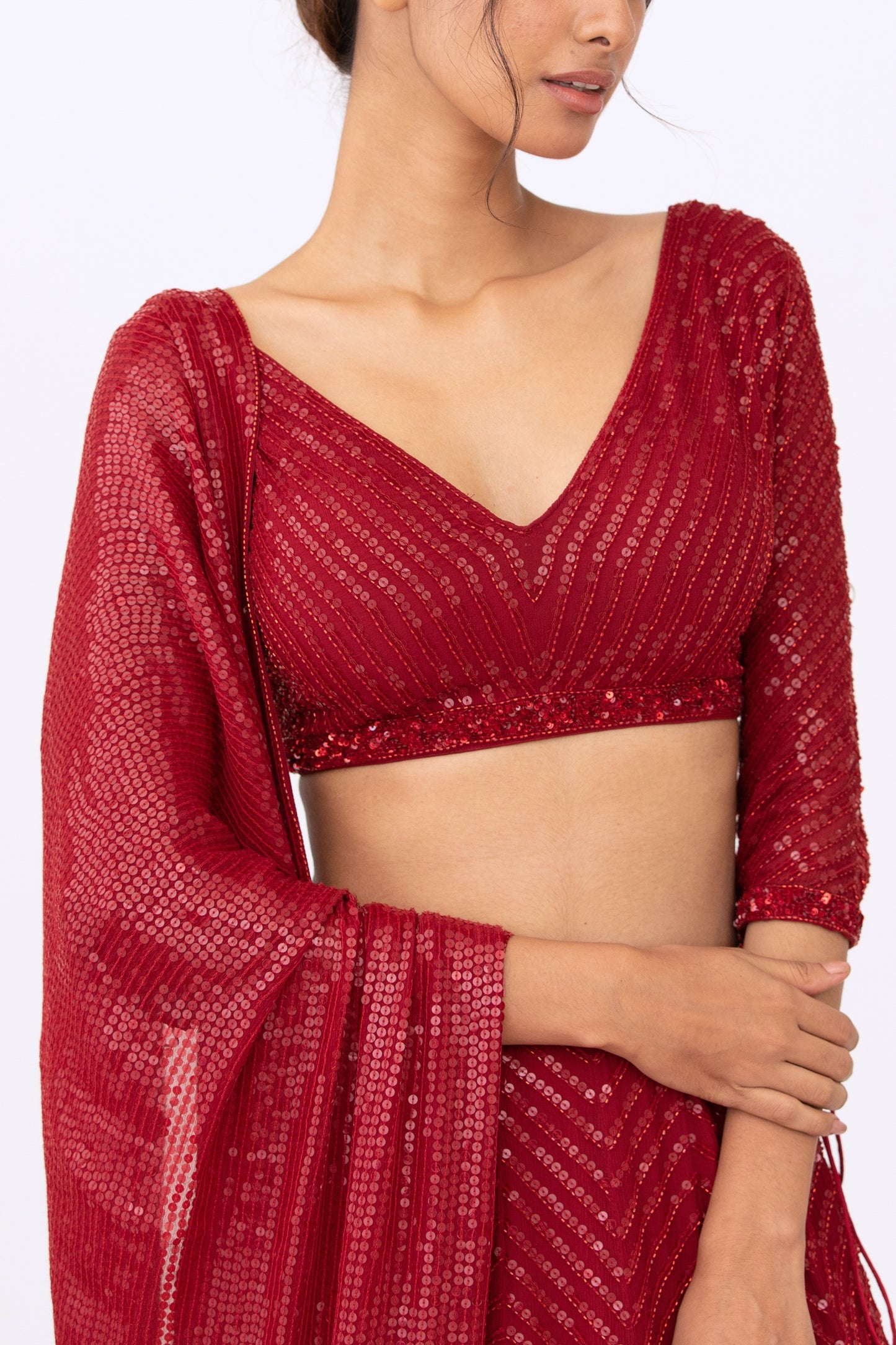 Lehenga Set in Tonal Sequin Embroidery