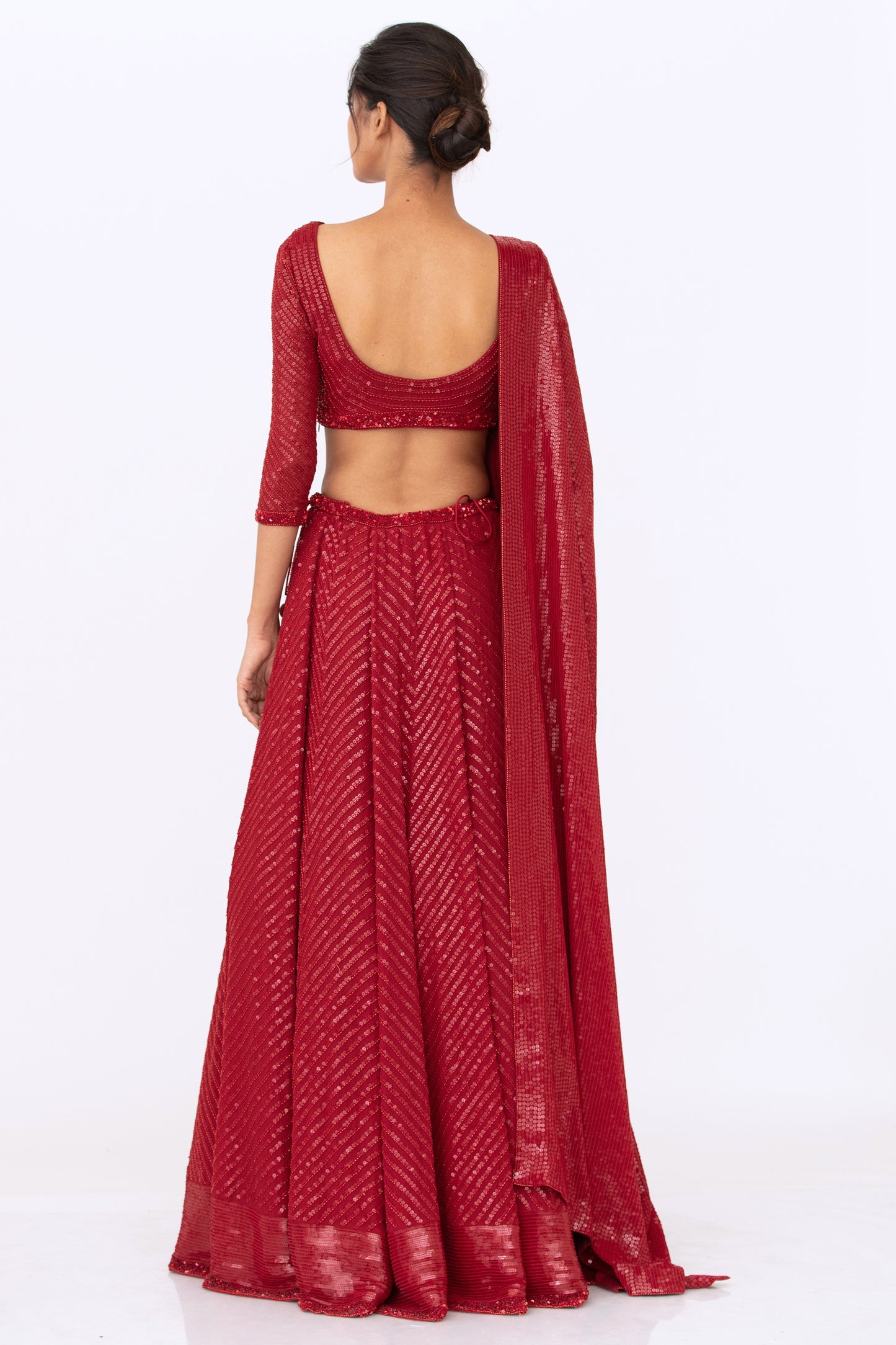 Lehenga Set in Tonal Sequin Embroidery