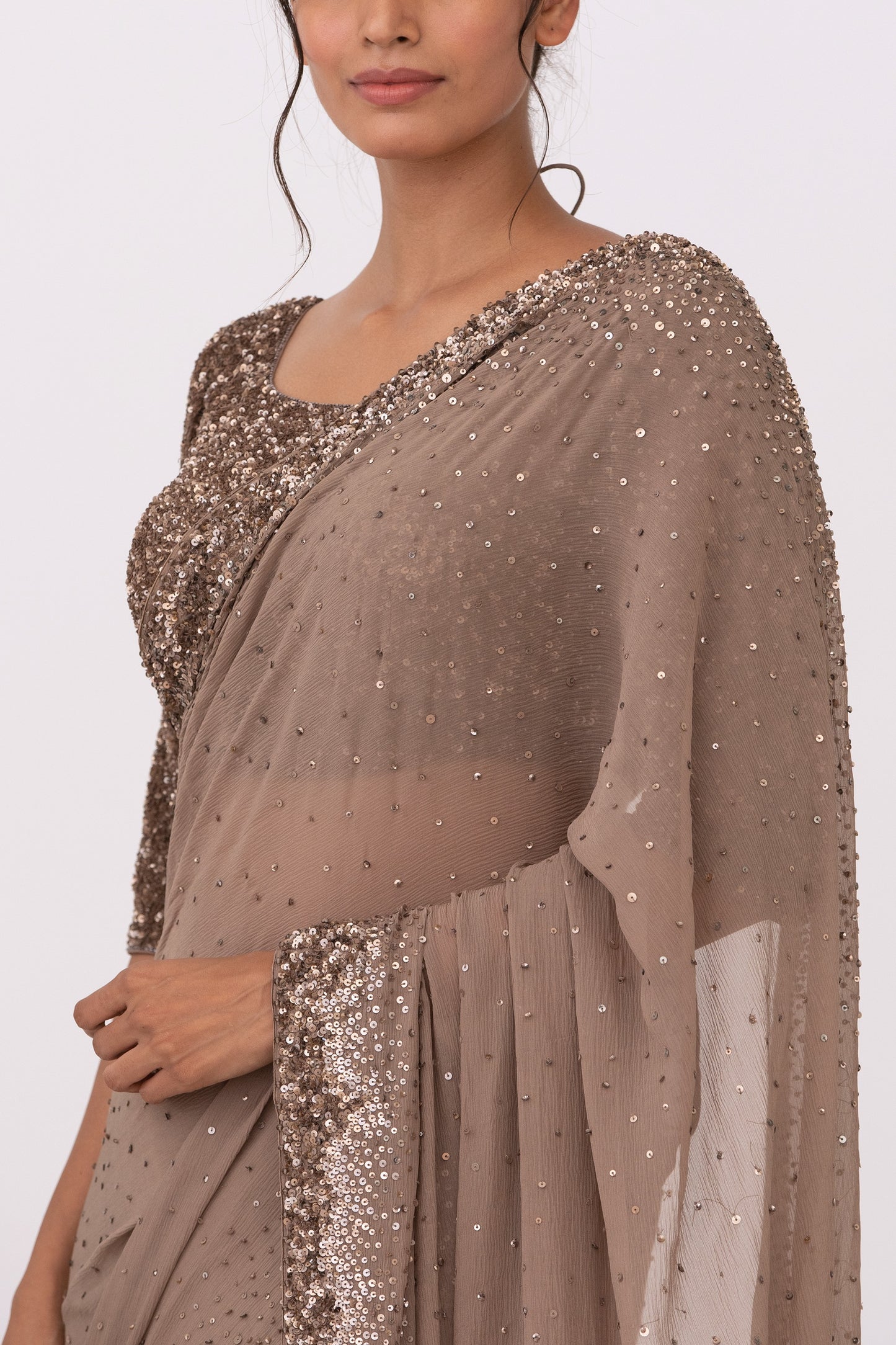 Sari Set with Tonal Sequins embroidery