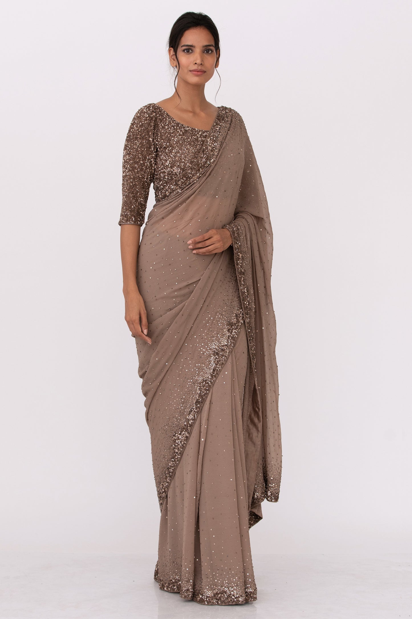 Sari Set with Tonal Sequins embroidery