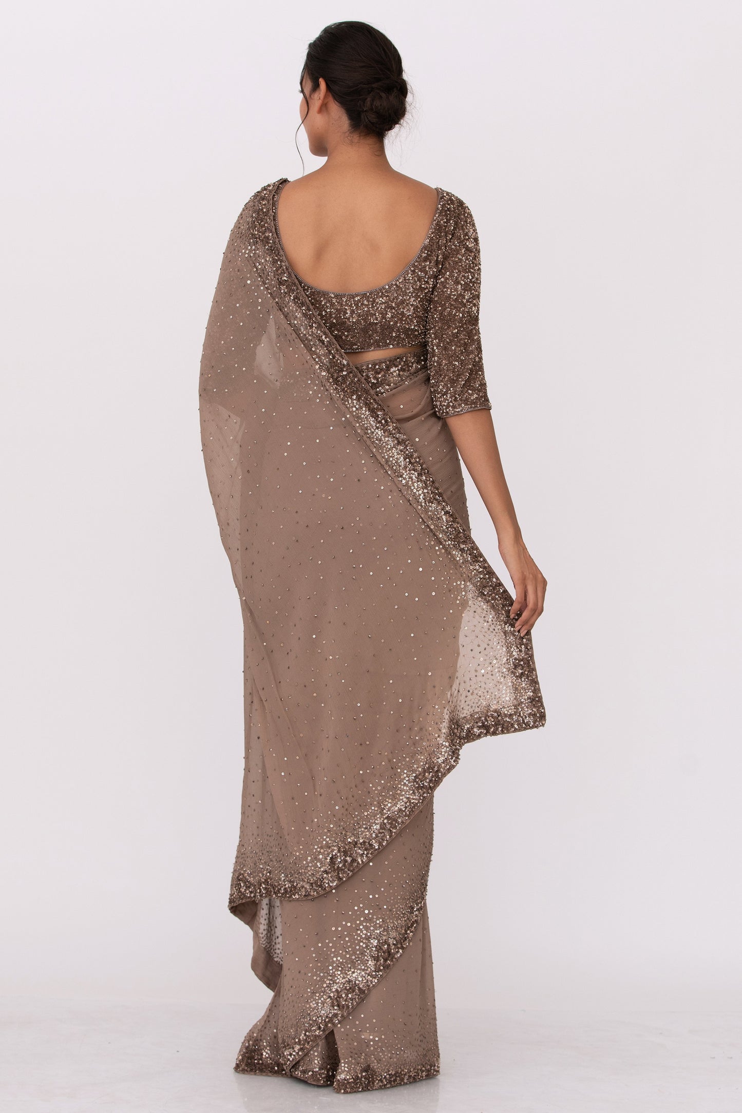 Sari Set with Tonal Sequins embroidery