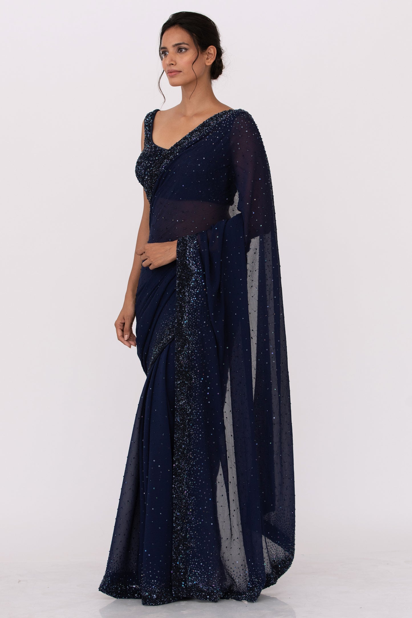 Sari Set with Tonal Sequins embroidery