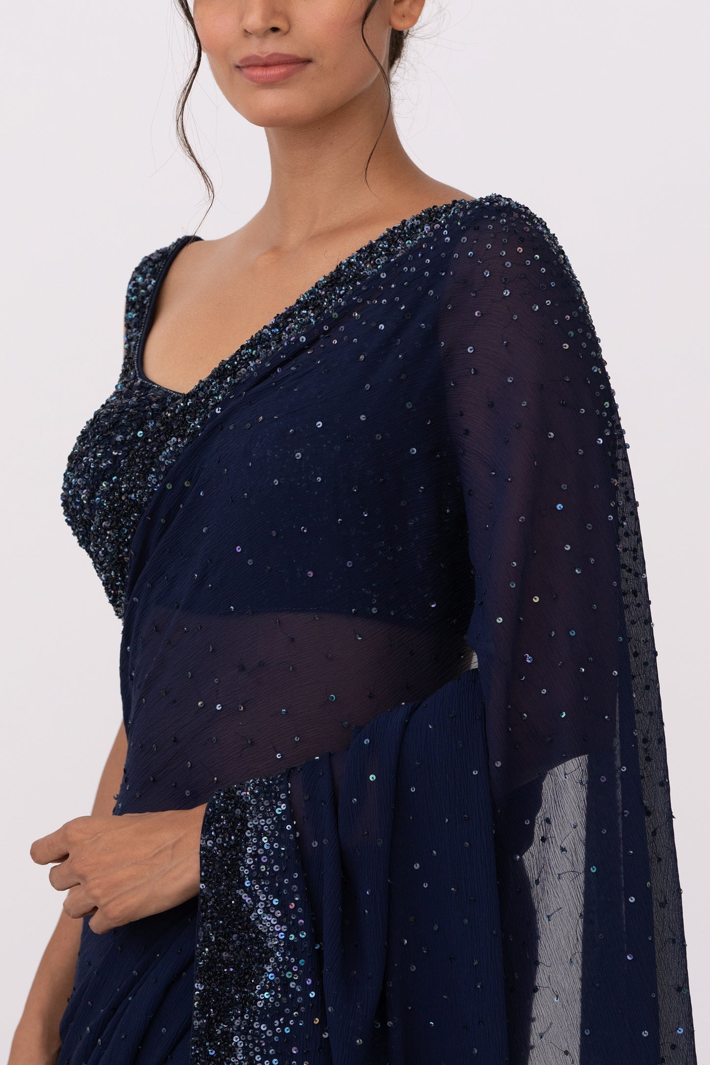 Sari Set with Tonal Sequins embroidery