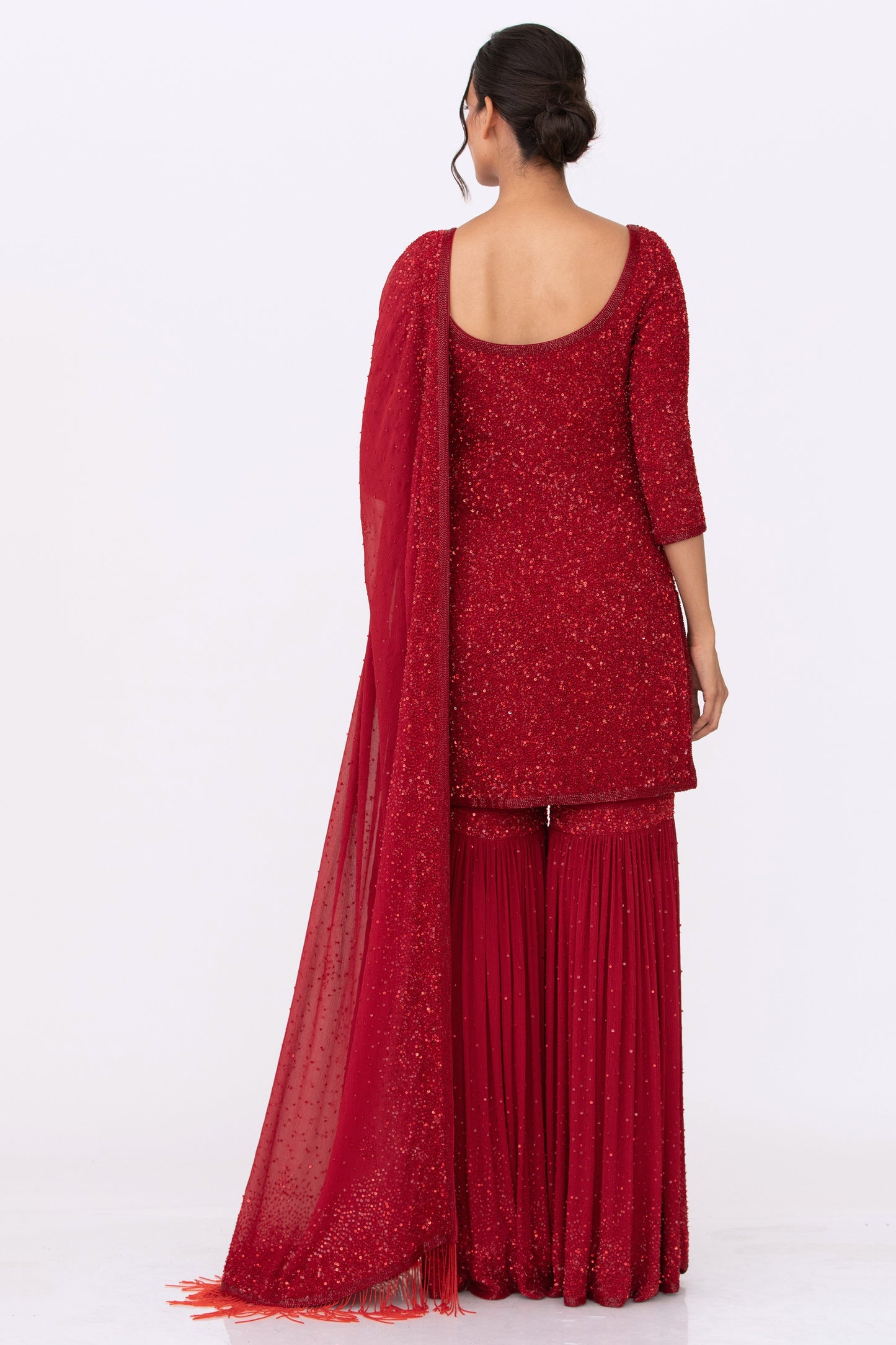 Gharara Set in Tonal Sequin Embroidery