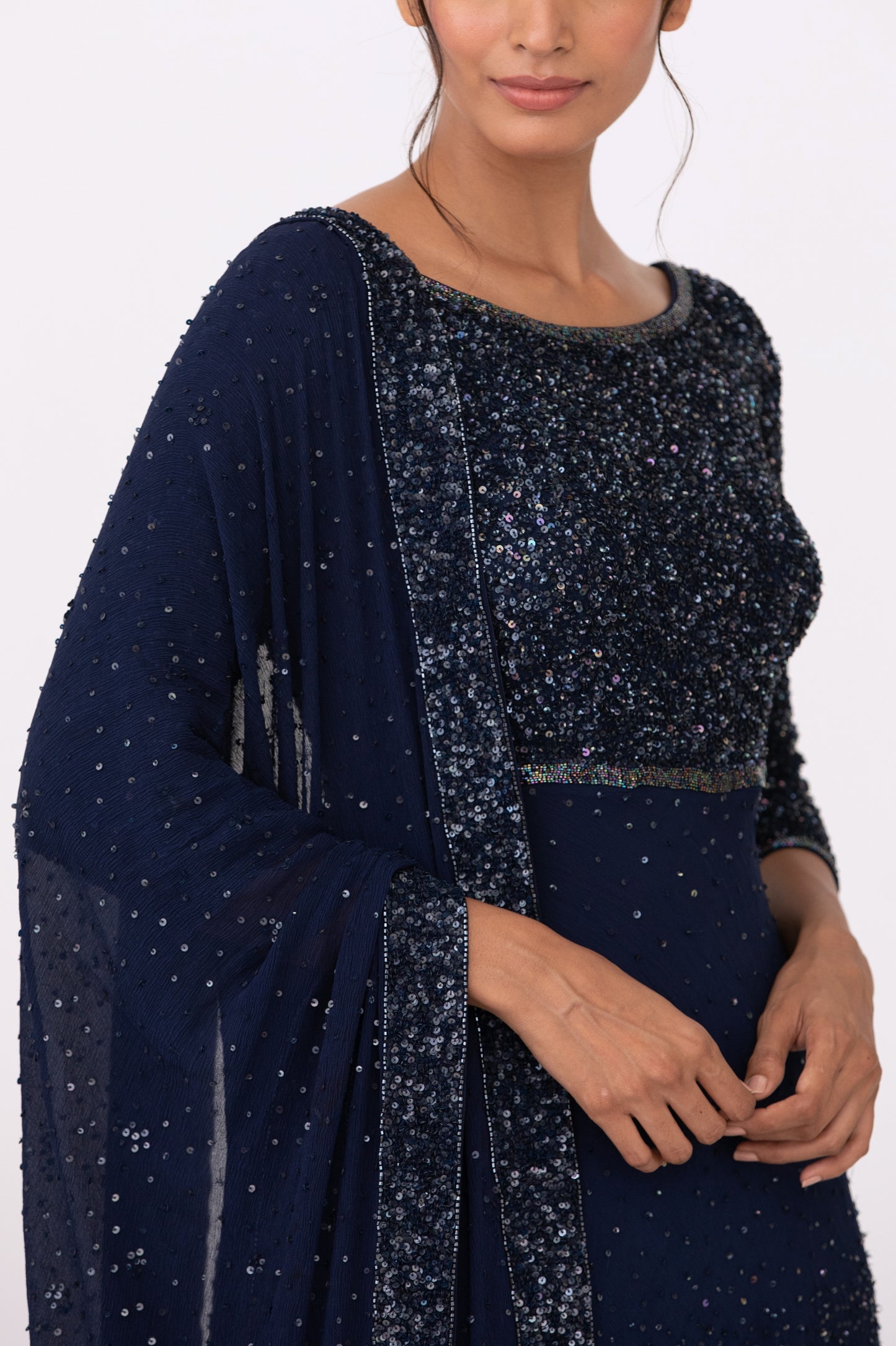 Gharara Set with Tonal Sprinkle Sequin Embroidery