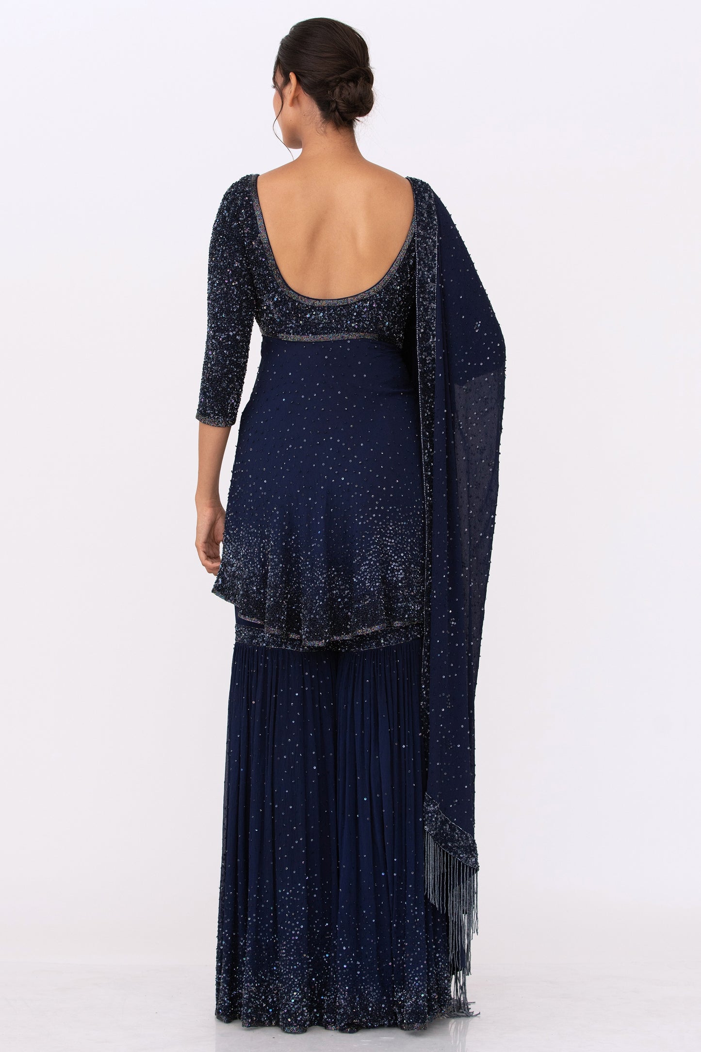 Gharara Set with Tonal Sprinkle Sequin Embroidery