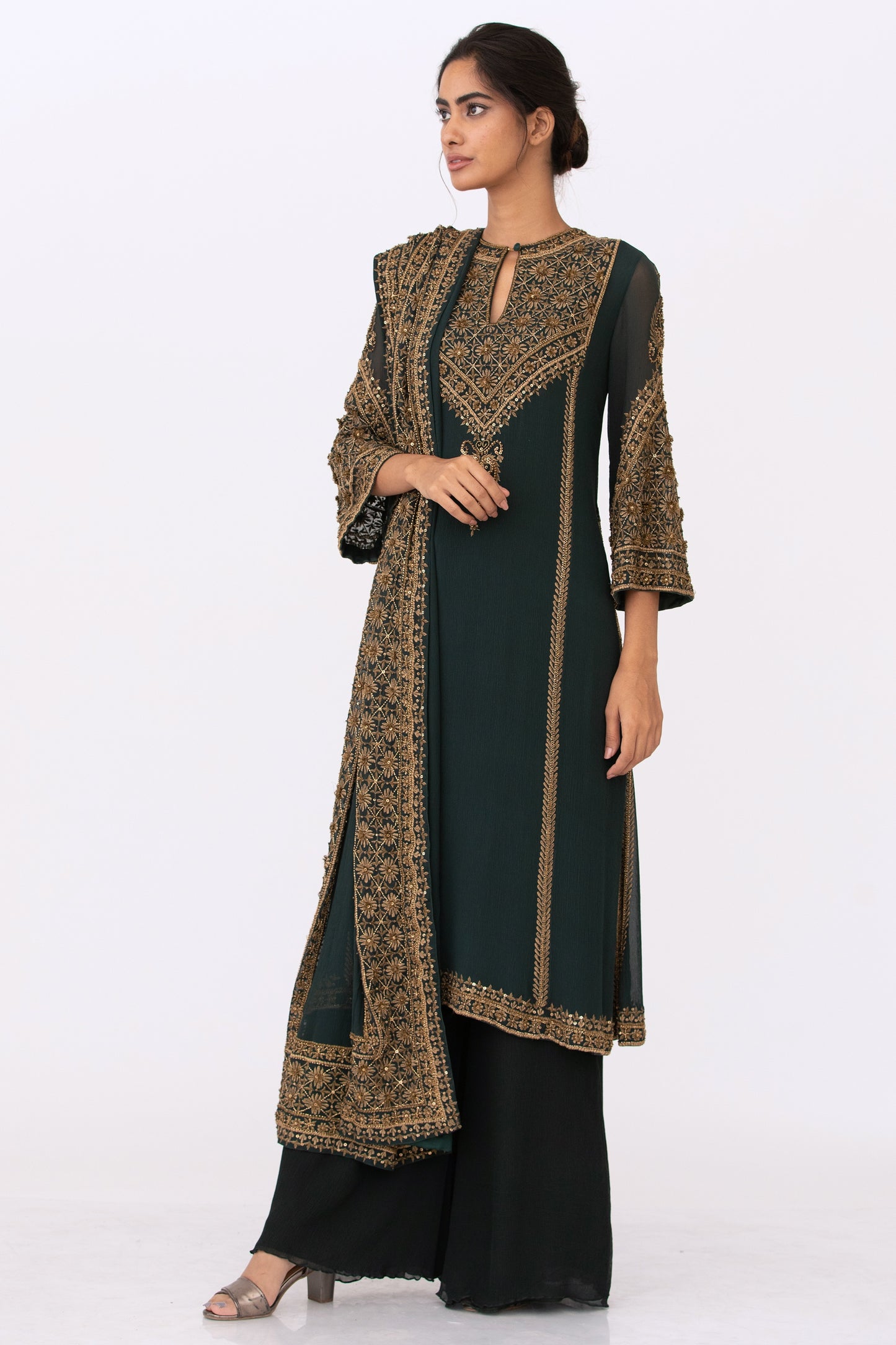 Kurta Set in Zari and Sequin Embroidery