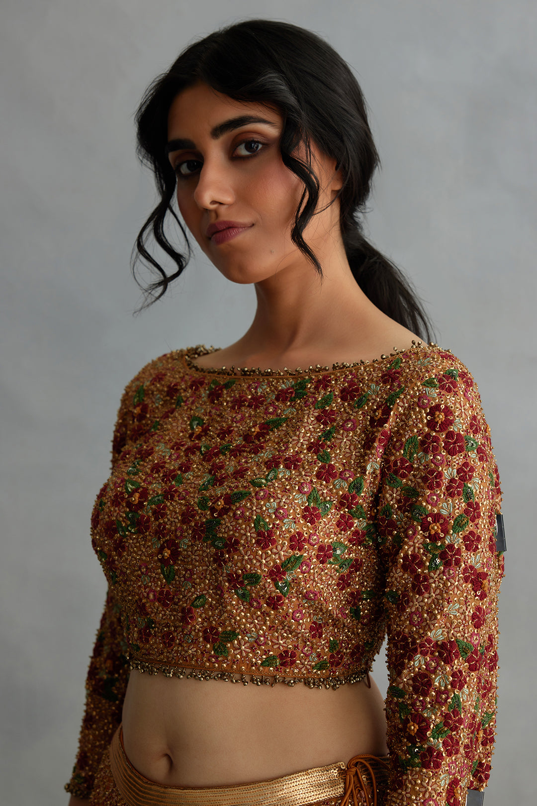Lehenga Set with Multi Thread Embroidery