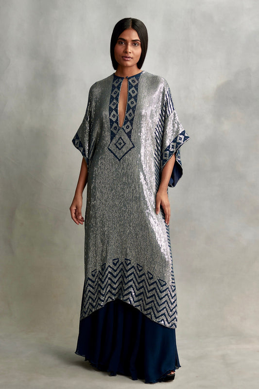 Kaftan set in Small Sequin Embroidery