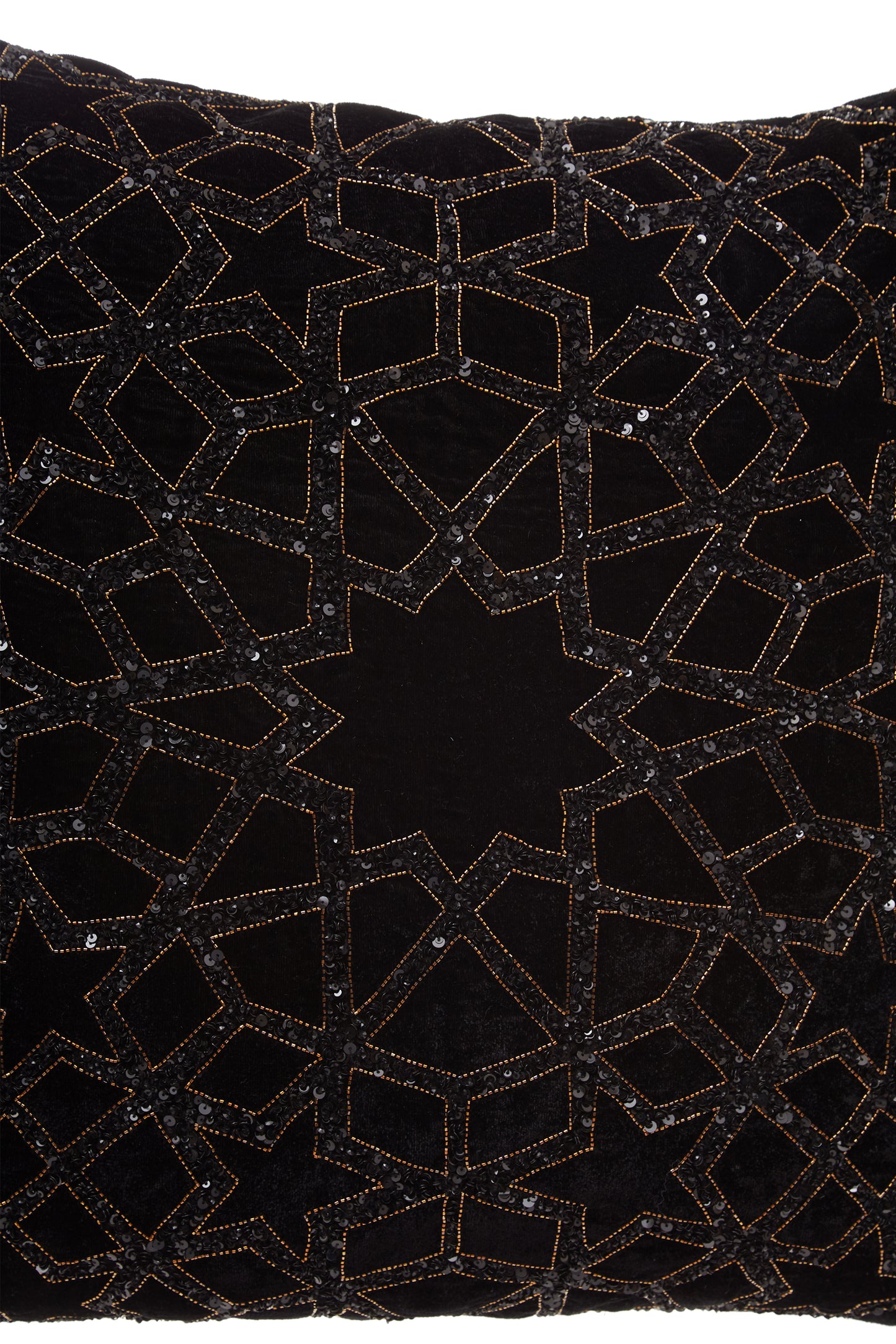 Nakul Sen Black Velvet Embroidered Cushion Cover With Filler Single Pc