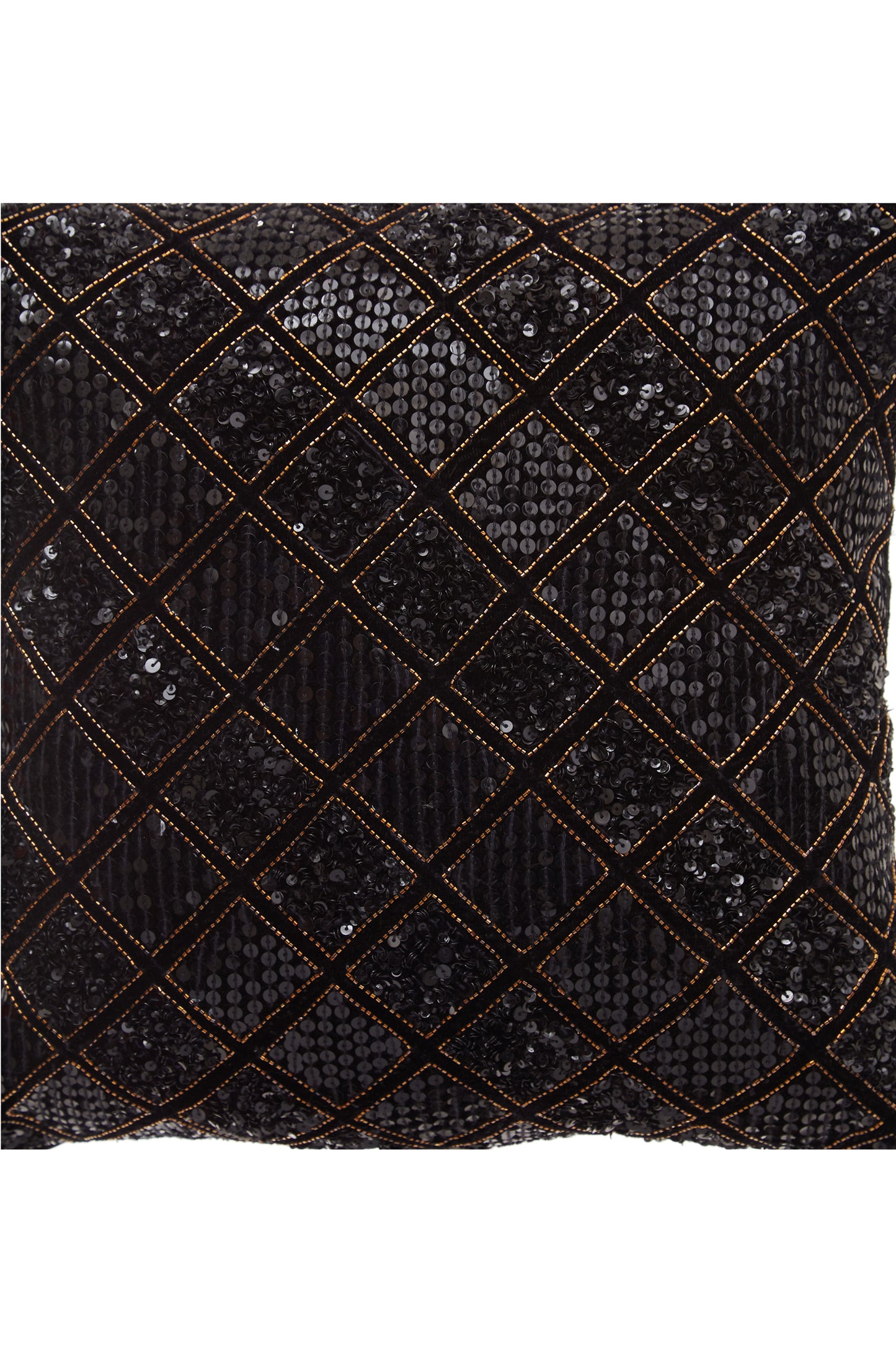 Nakul Sen Black Velvet Embroidered Cushion Cover With Filler Single Pc
