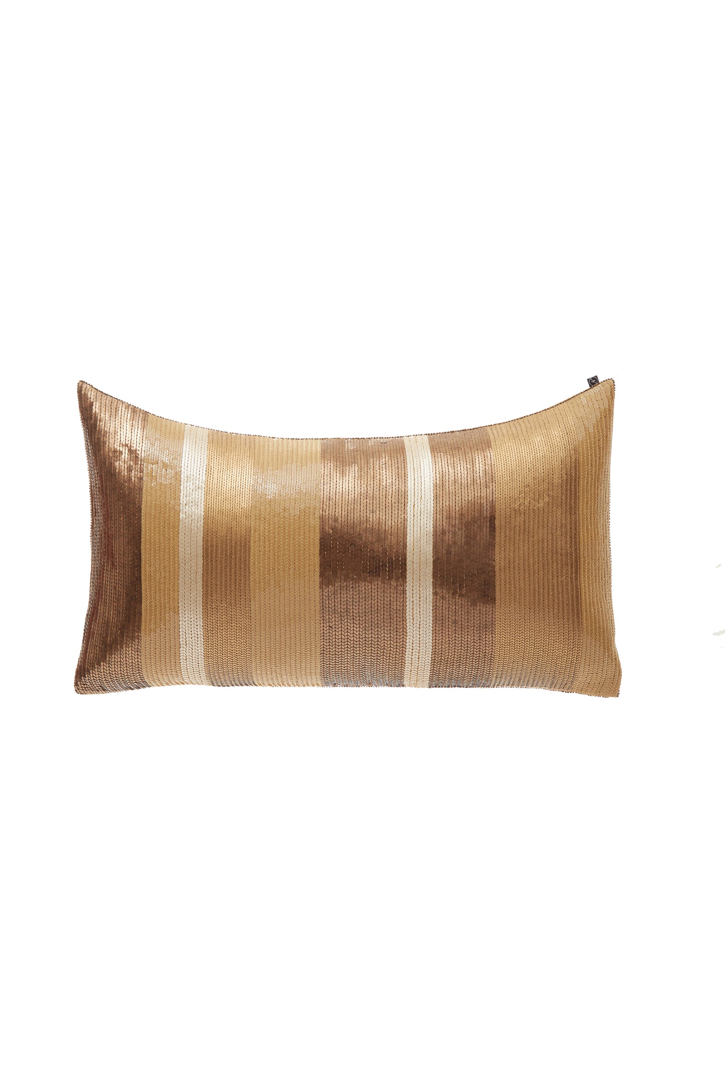 Nakul Sen Beige Raw Silk Embroidered Embellished Cushion Cover With Filler Single Pc