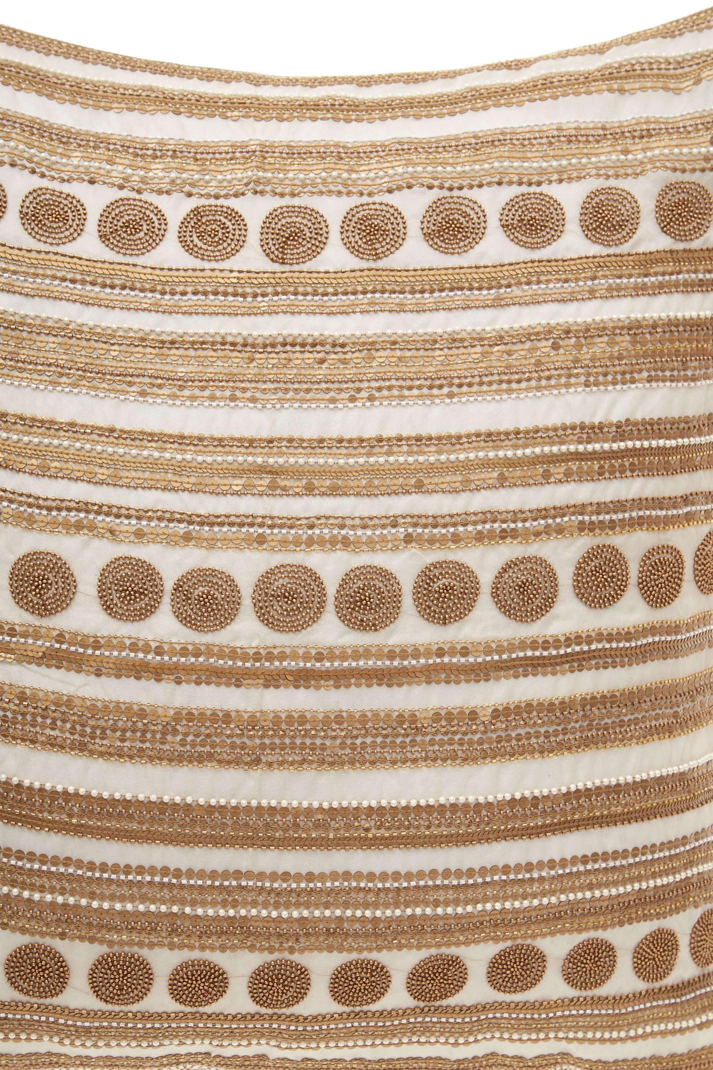 Nakul Sen White Organza Embroidered Cushion Cover With Filler Single Pc