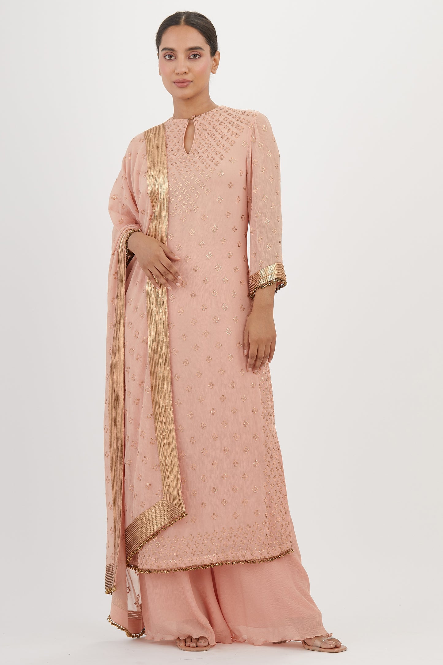 Kurta Set in Bandini Motif Sequin Embroidery