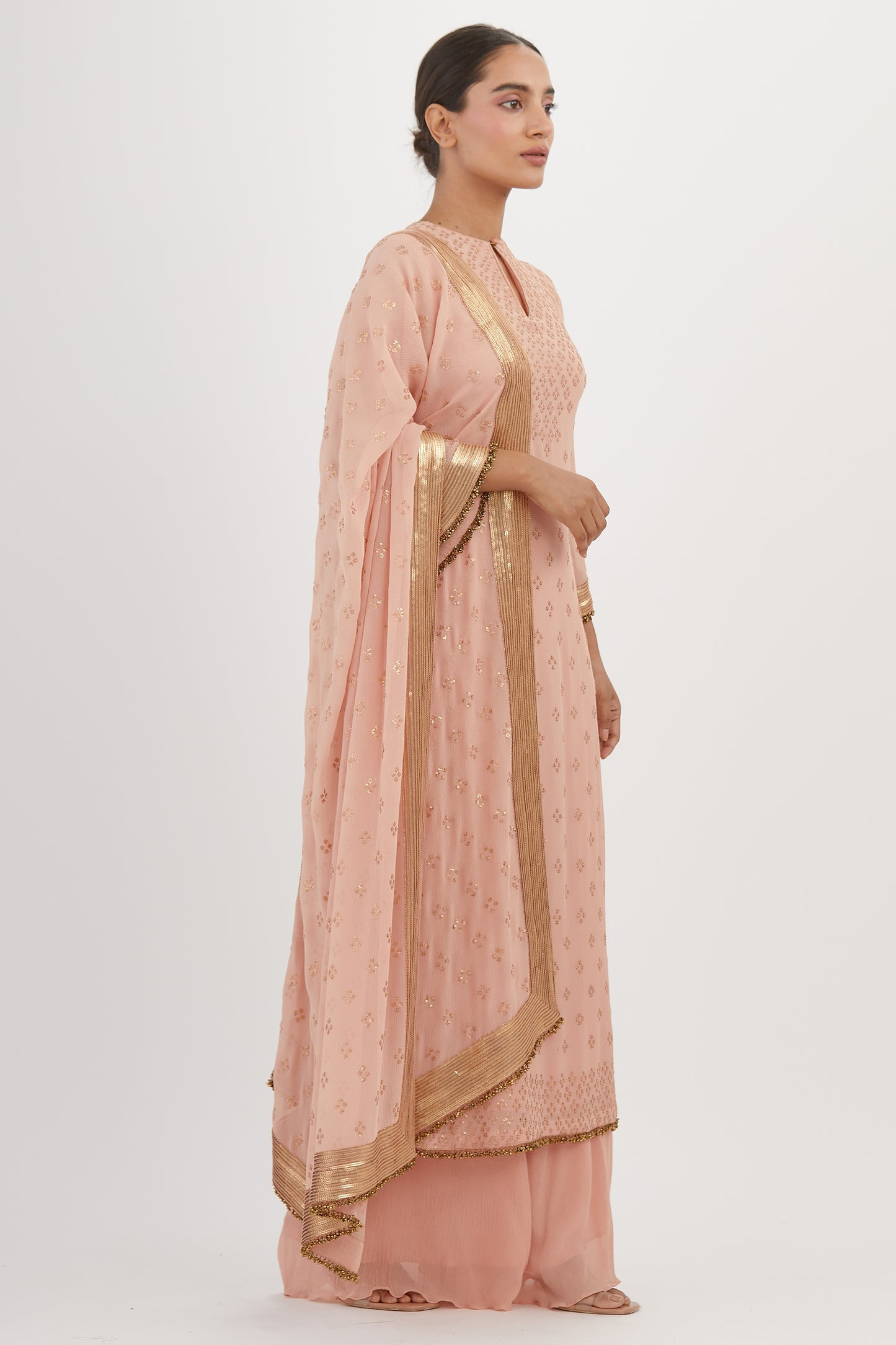Kurta Set in Bandini Motif Sequin Embroidery
