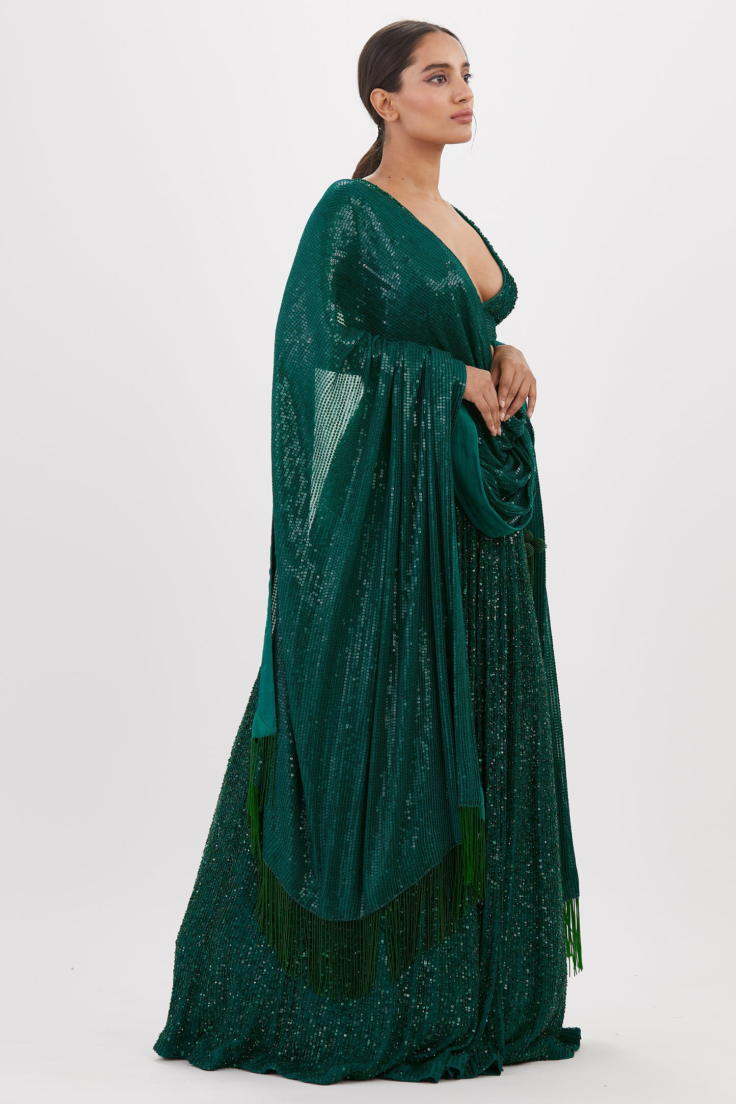 Lehenga Set in all over Line Sequin Embroidery
