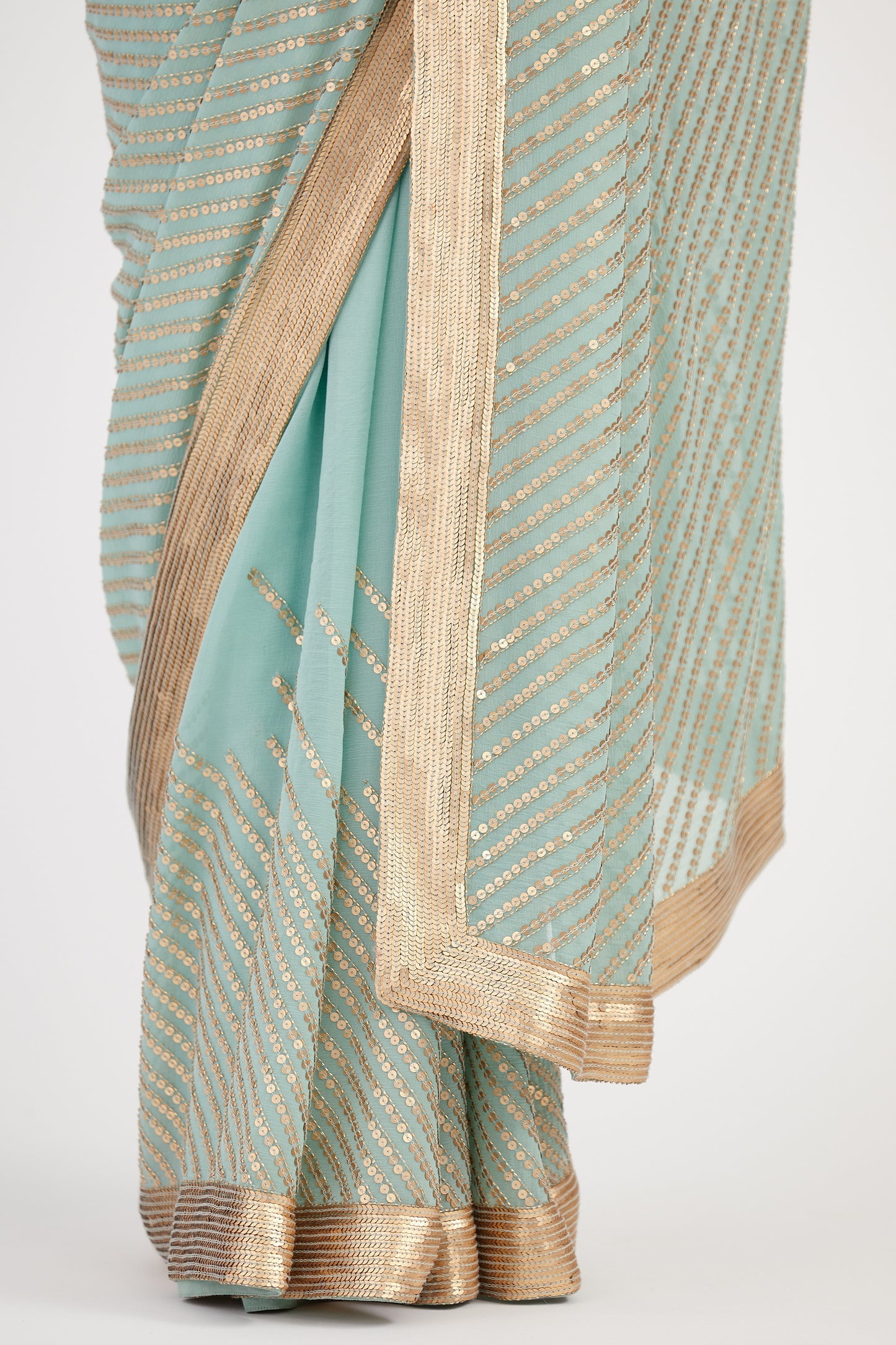 Sari Set in Gold Sequin Embroidery