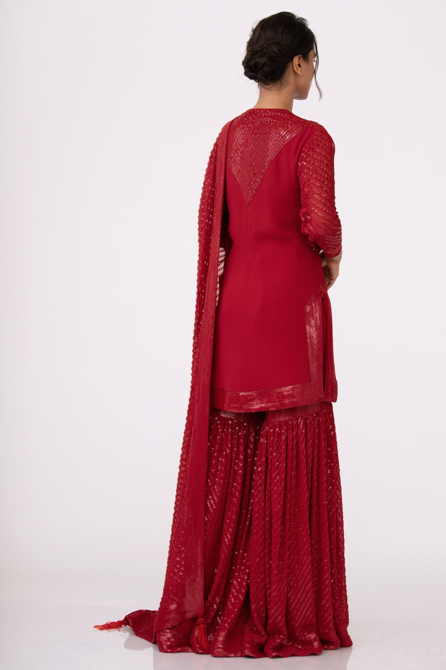 Gharara Set in Tonal Sequin Embroidery