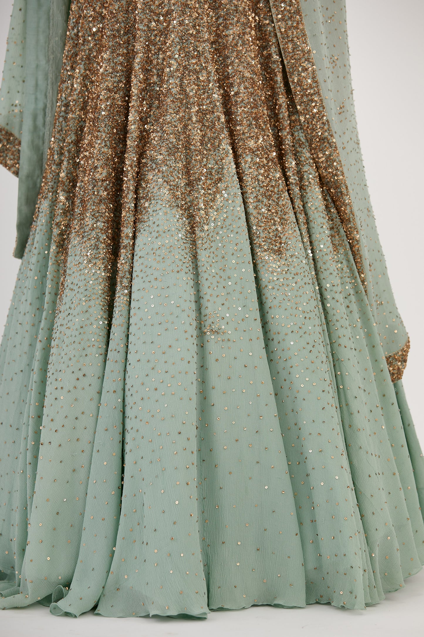 Lehenga Set in Tonal Sequin Embroidery