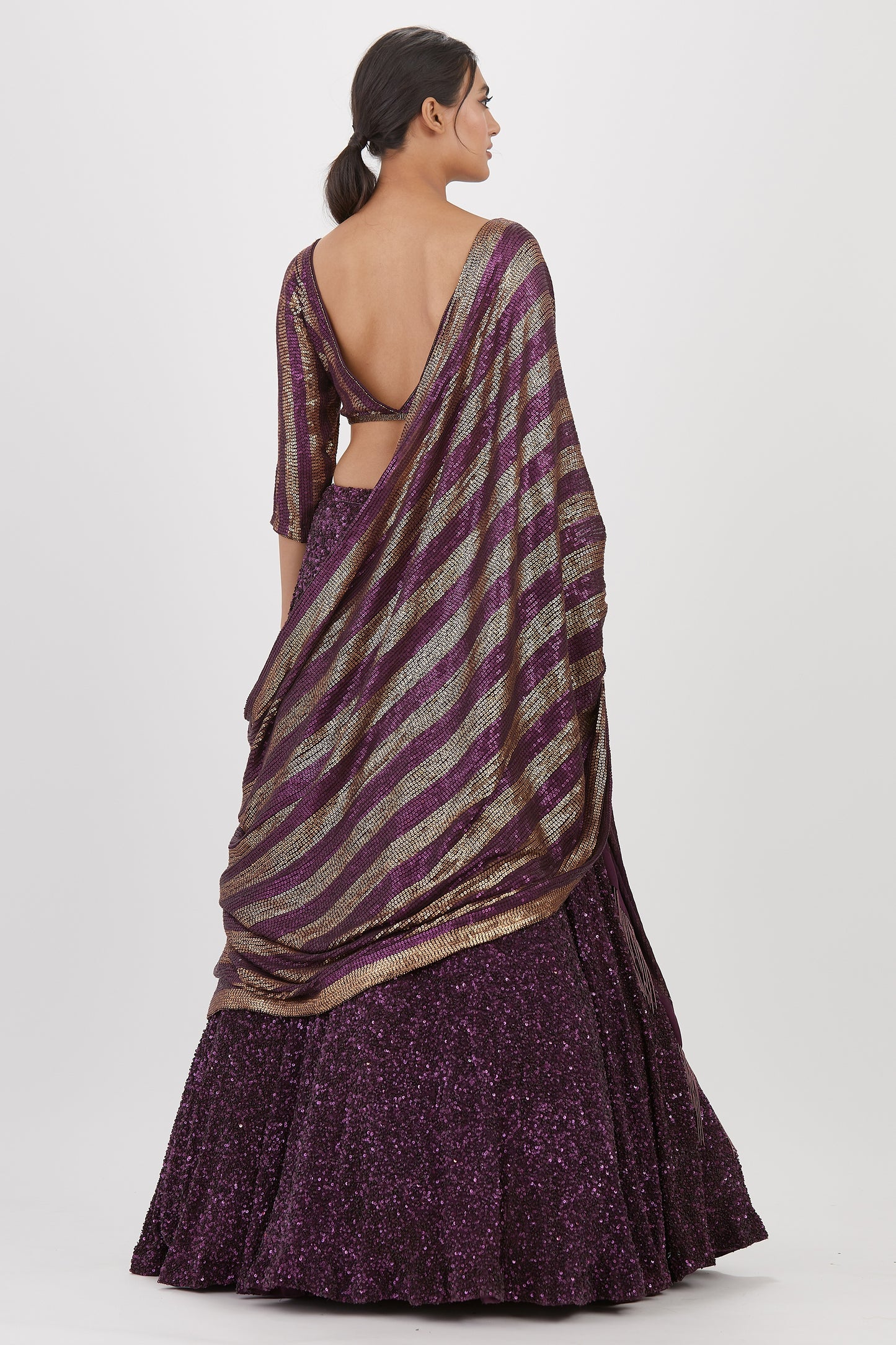 Lehenga Set in Tonal Sequin Embroidery