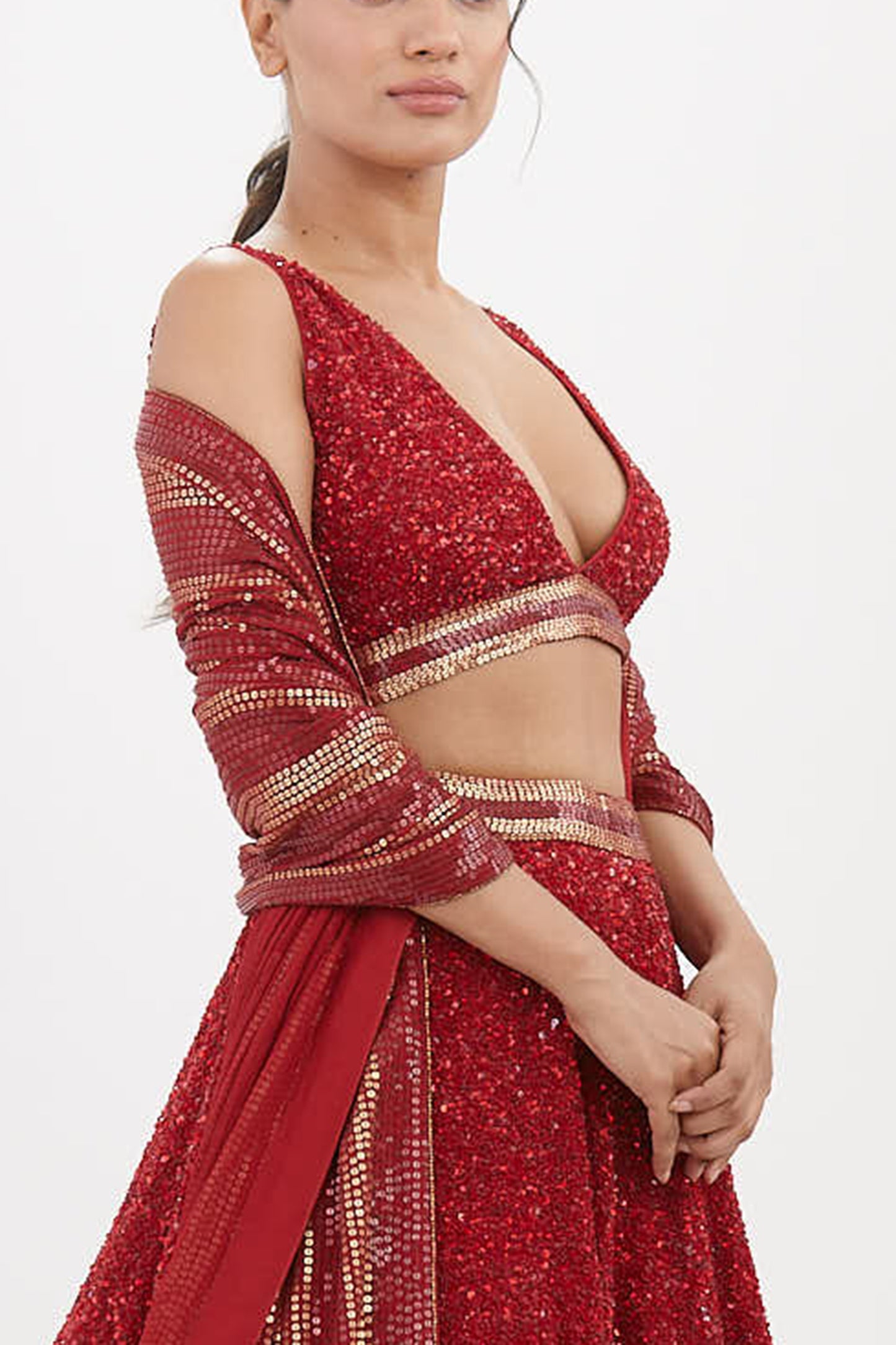 Lehenga Set in Tonal Sequin Embroidery