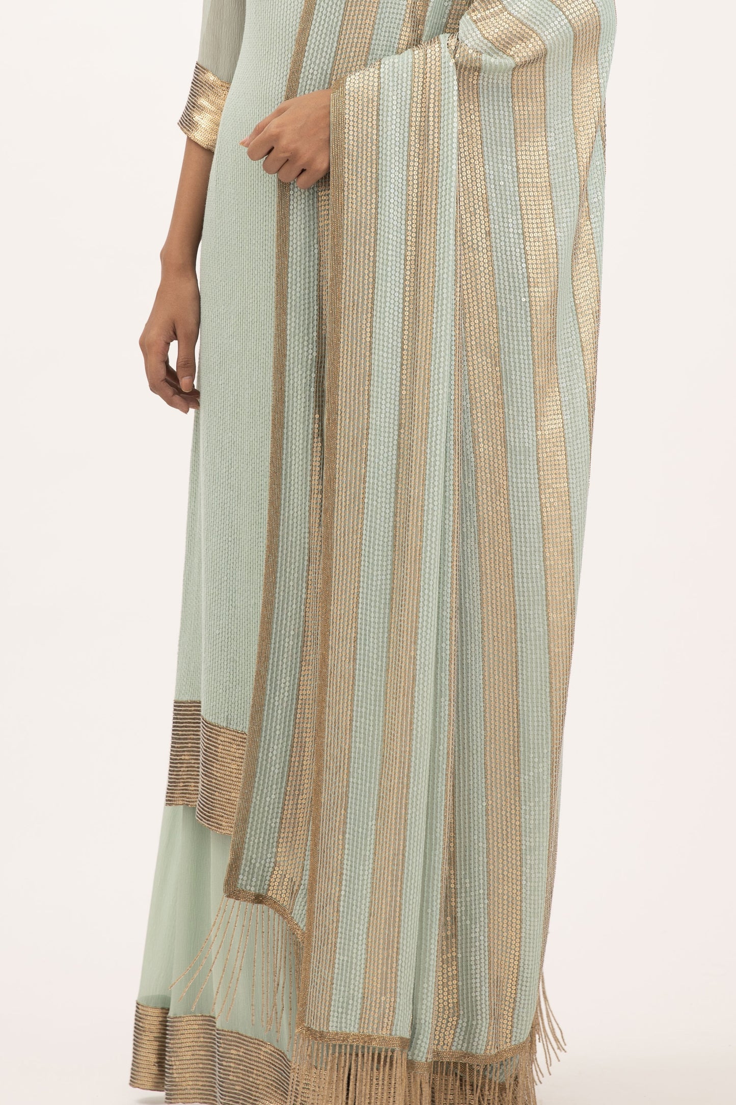 Kurta Set in Sheeted Sequin Embroidery