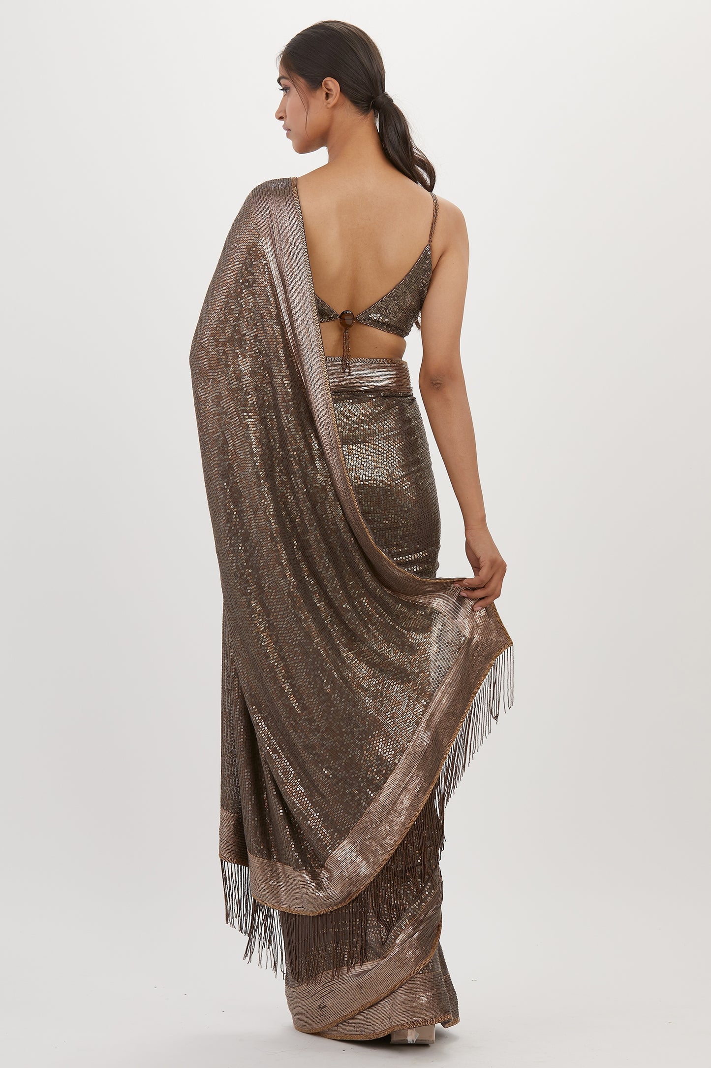 Sari Set in Metallic Sequin Embroidery