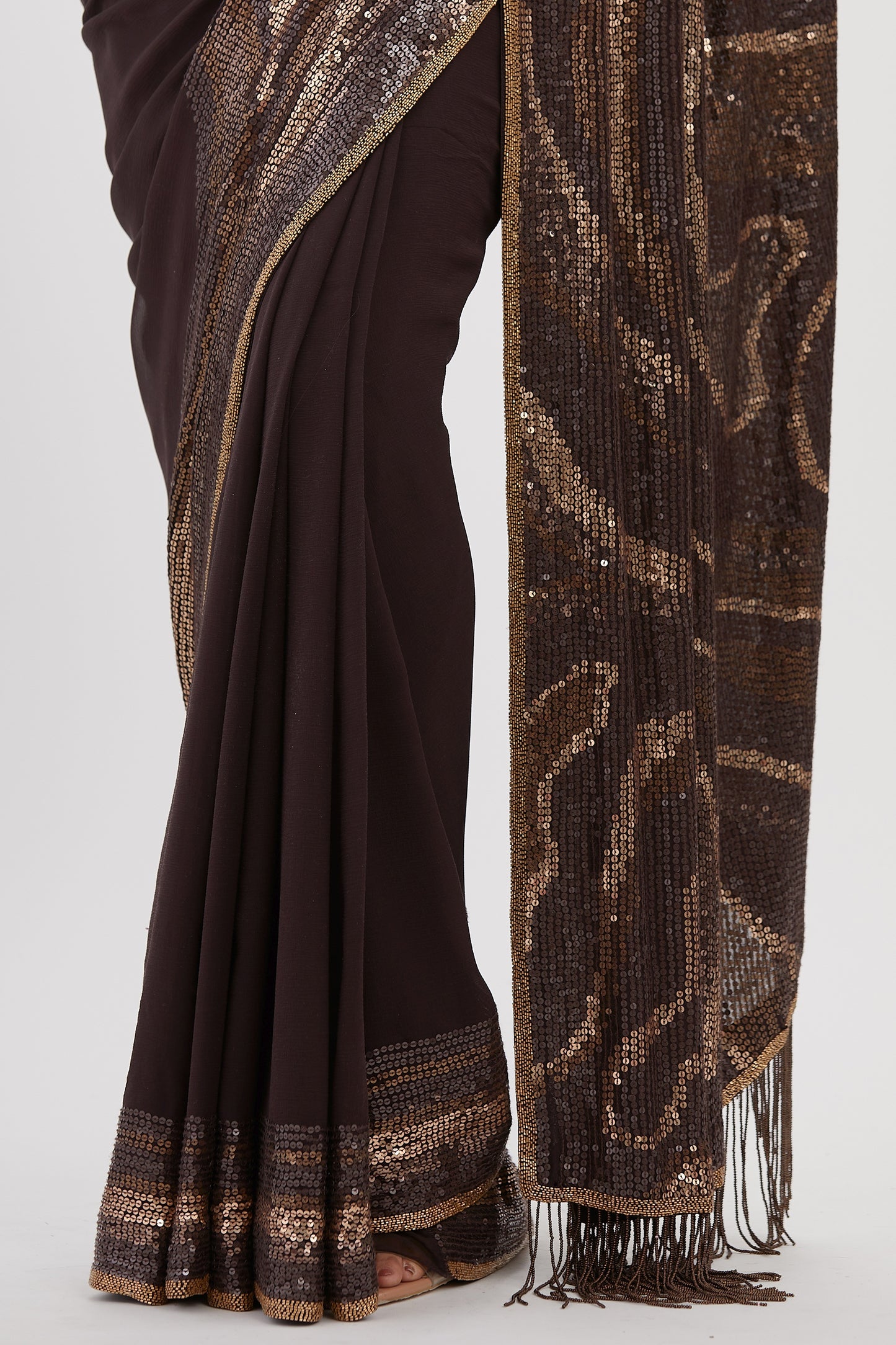 Sari Set in Metallic Sequin Embroidery