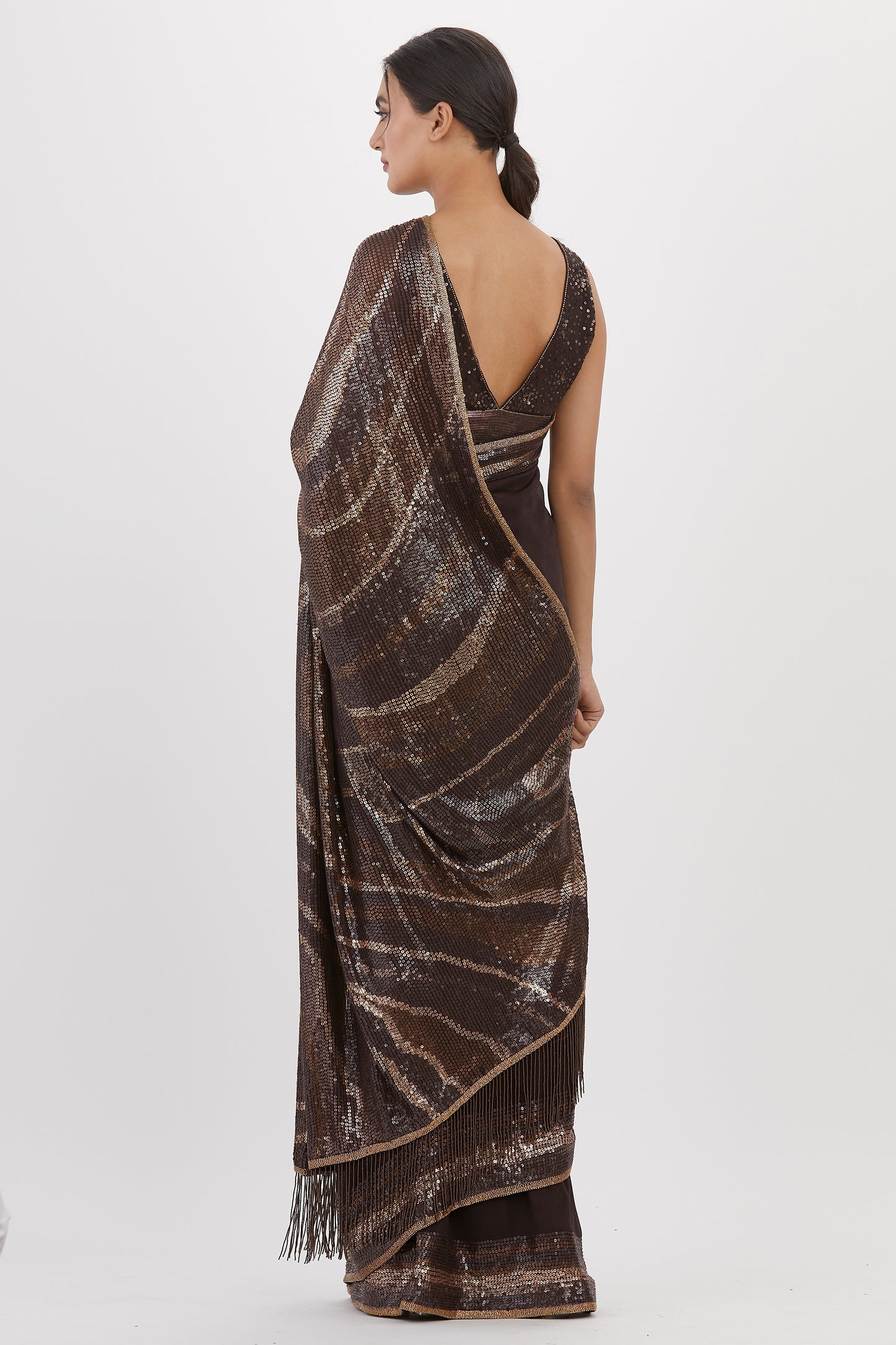 Sari Set in Metallic Sequin Embroidery