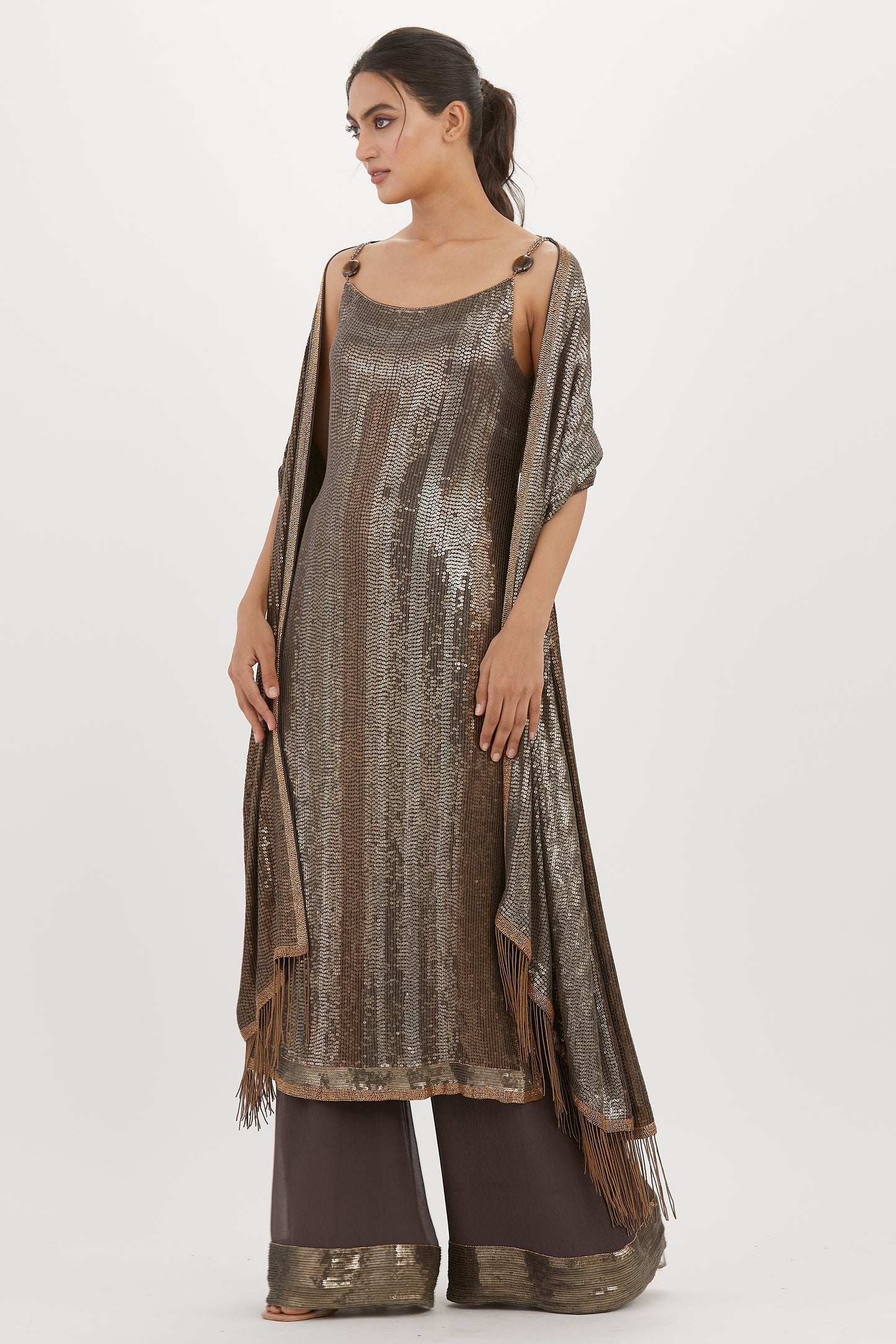 Kurta Set in Metallic Sequin Embroidery