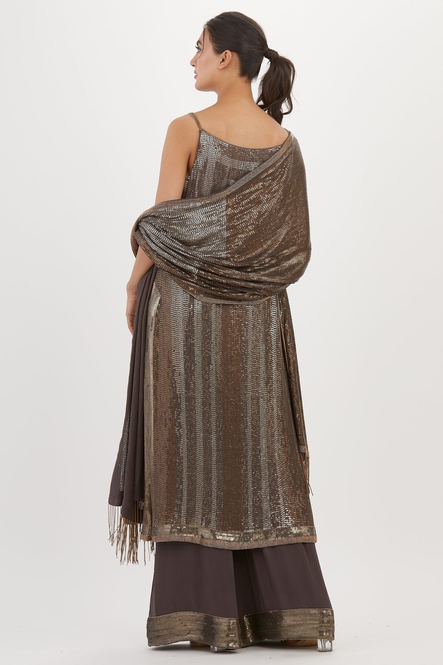 Kurta Set in Metallic Sequin Embroidery