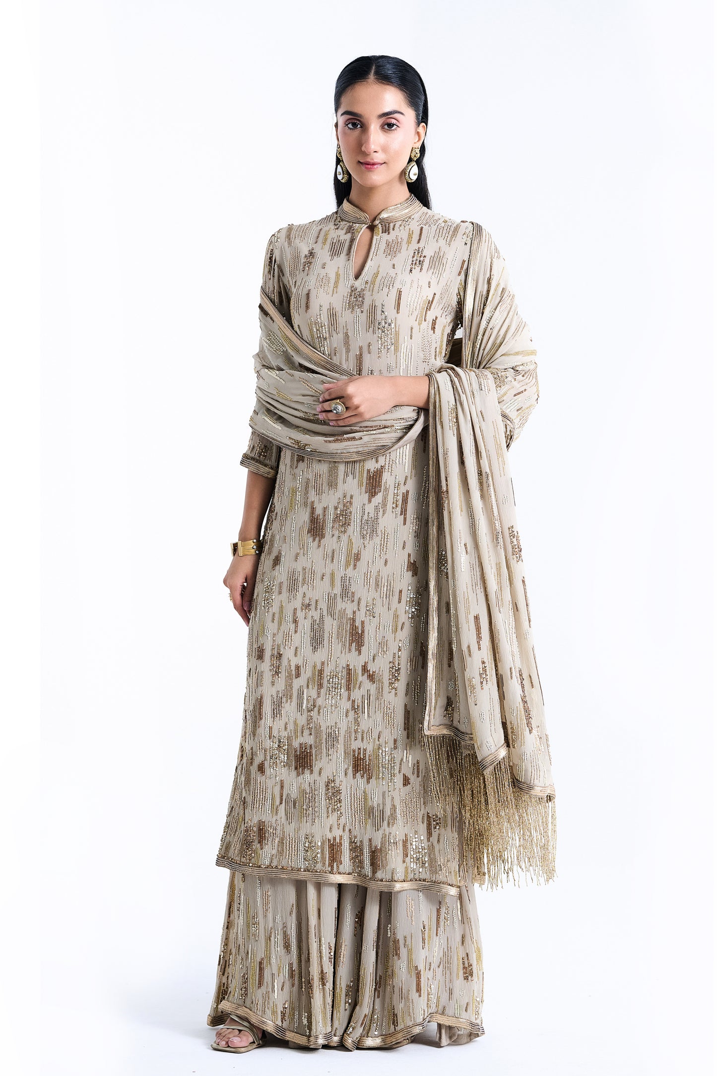 Kurta Set in abstract Sequin Embroidery
