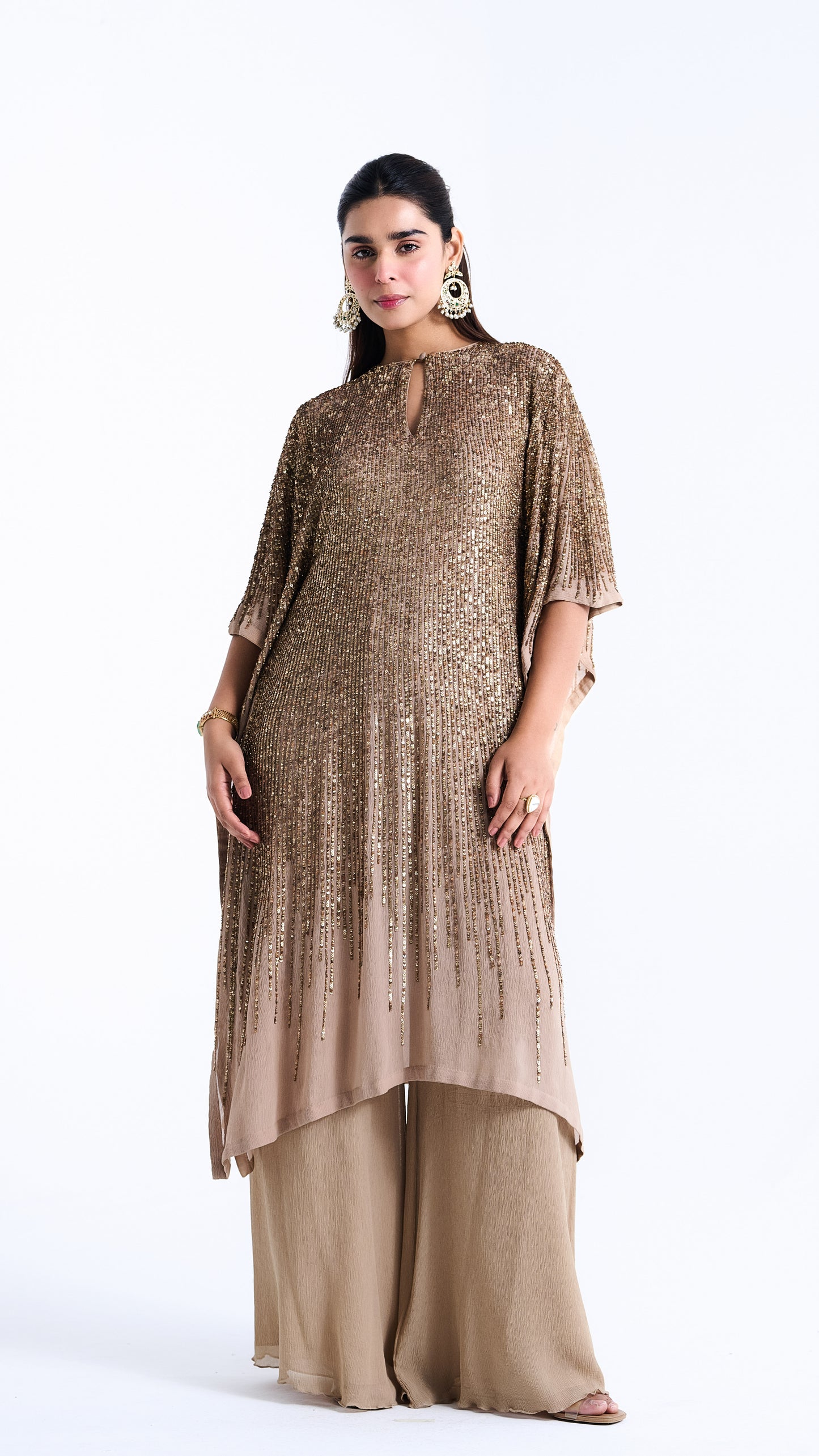 Kaftan Set in Sequin Embroidery