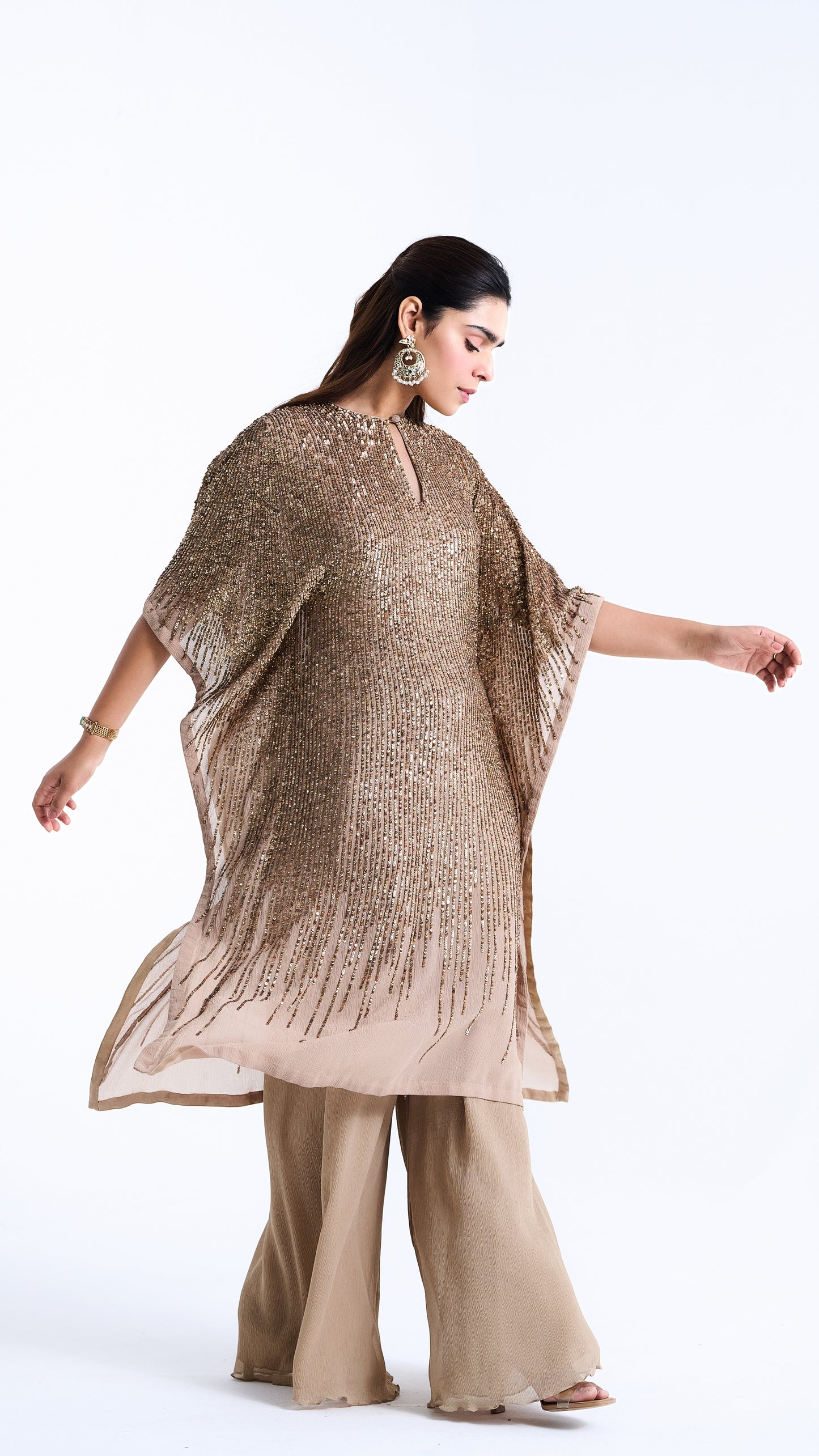 Kaftan Set in Sequin Embroidery