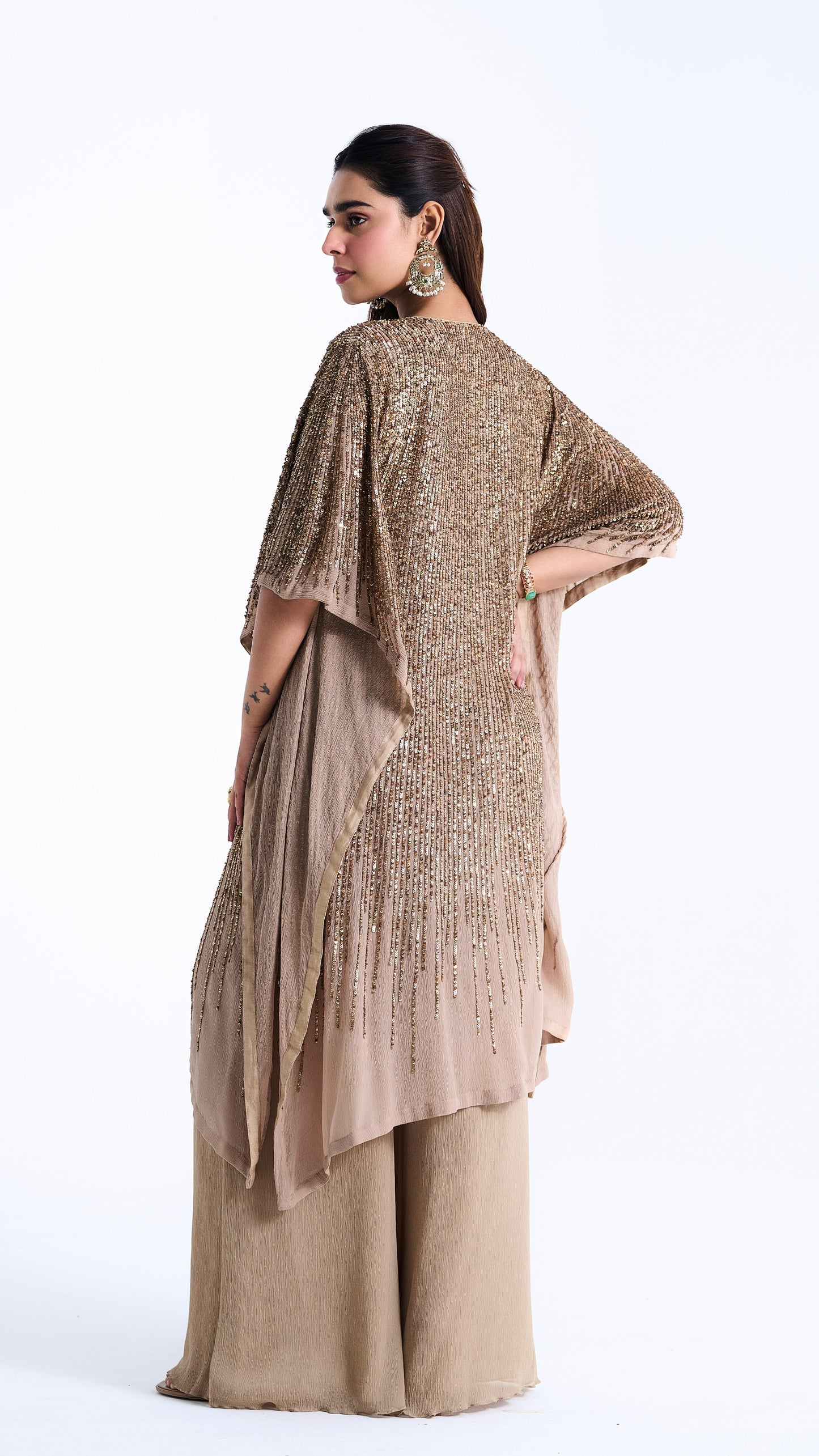 Kaftan Set in Sequin Embroidery