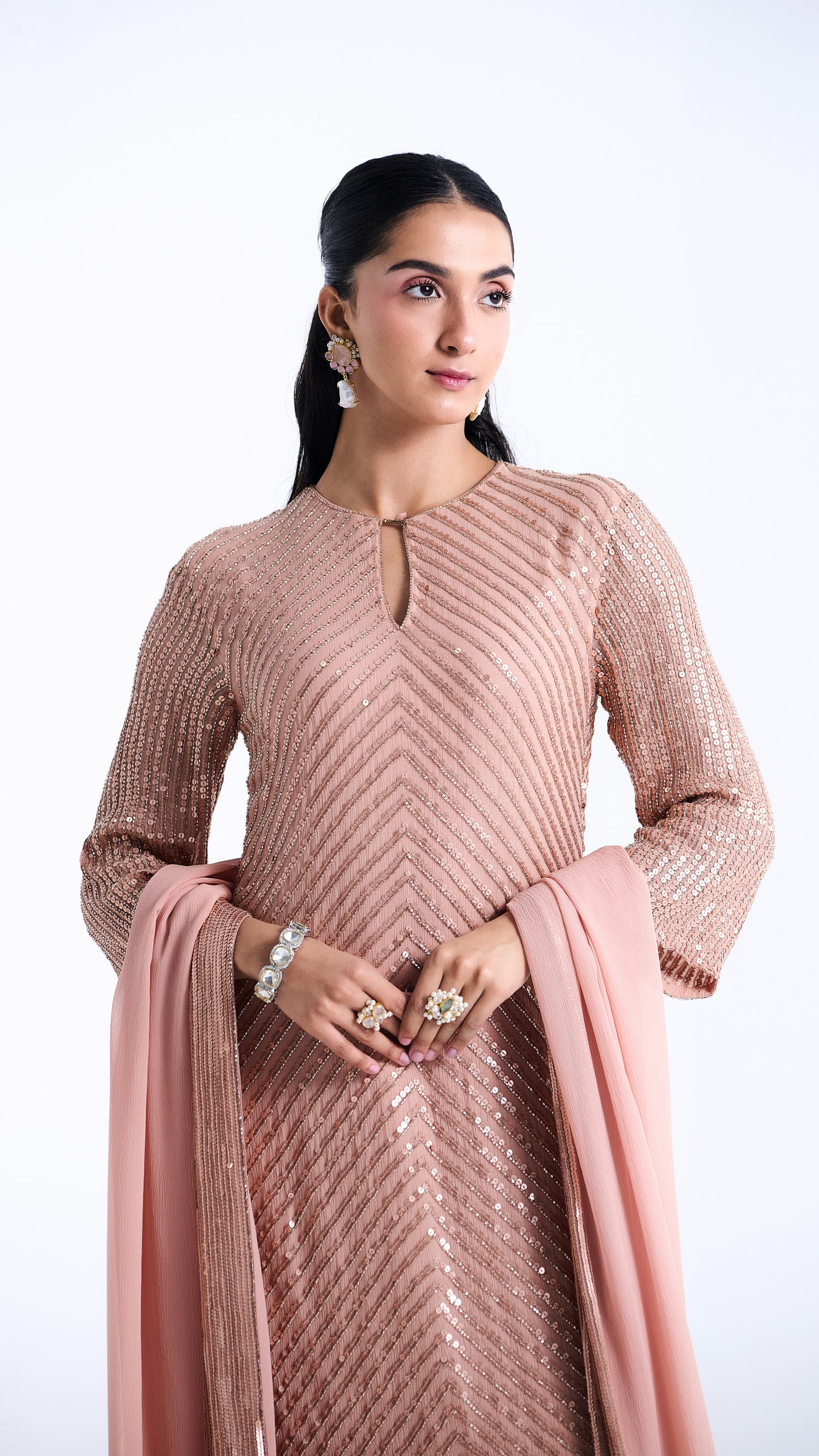 Kurta Set in Tonal Sequin Embroidery