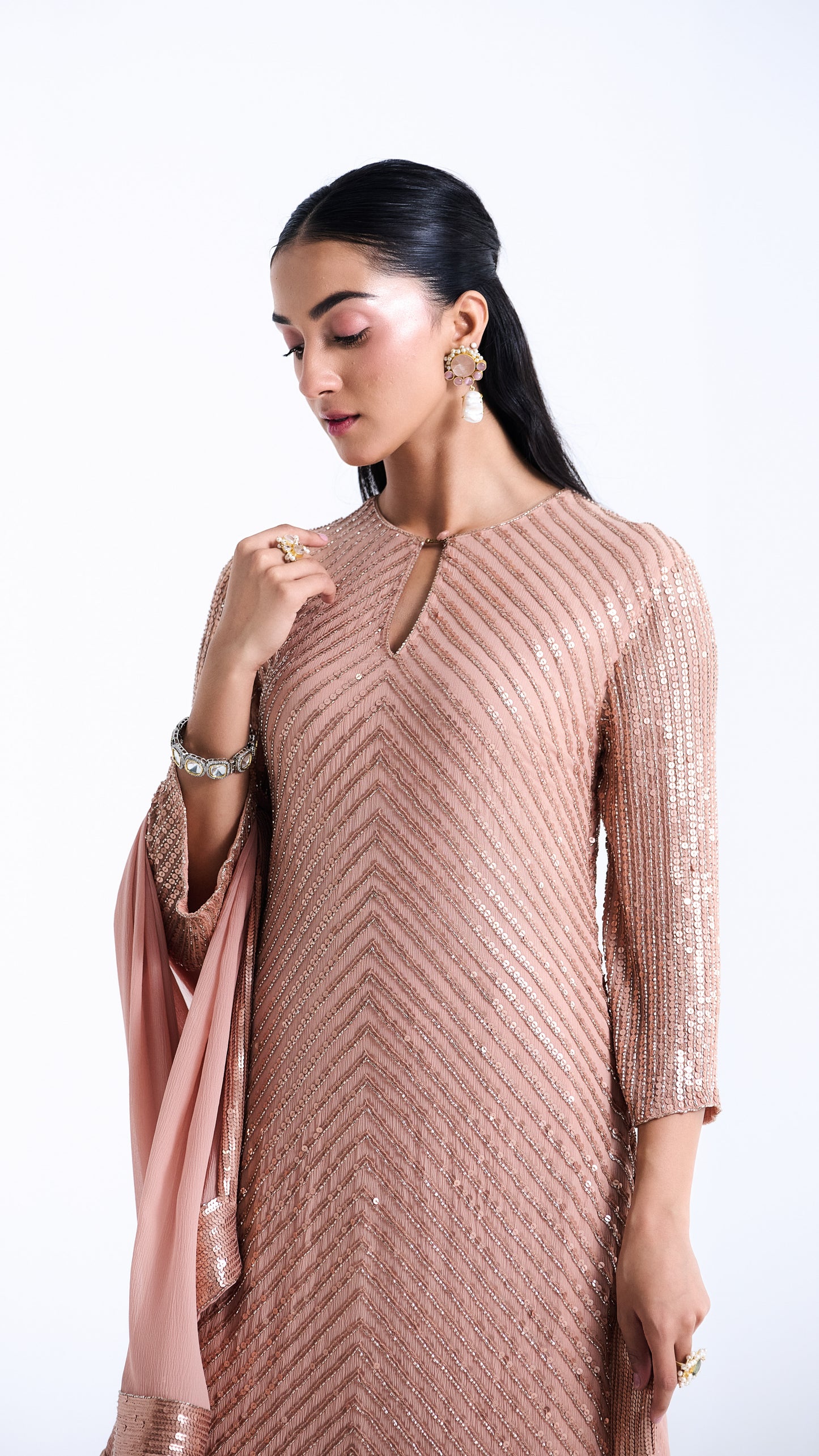 Kurta Set in Tonal Sequin Embroidery