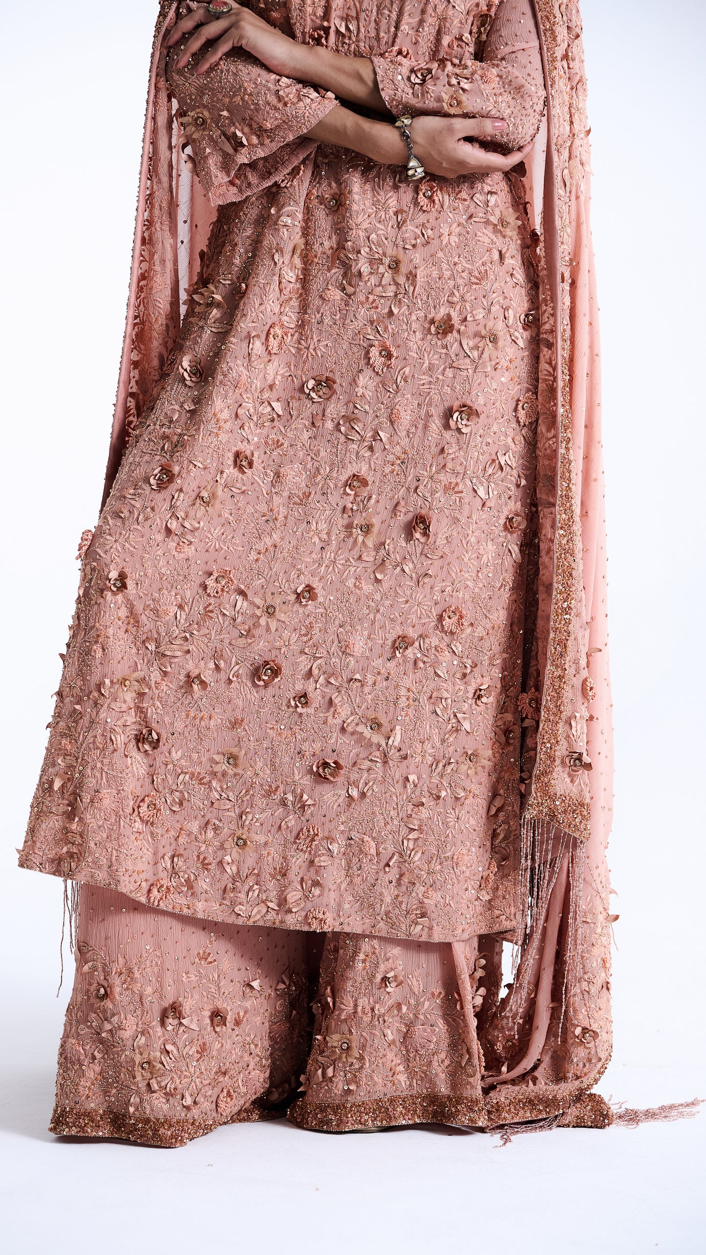 Kurta Set in 3d Floral and sequin Embroidery