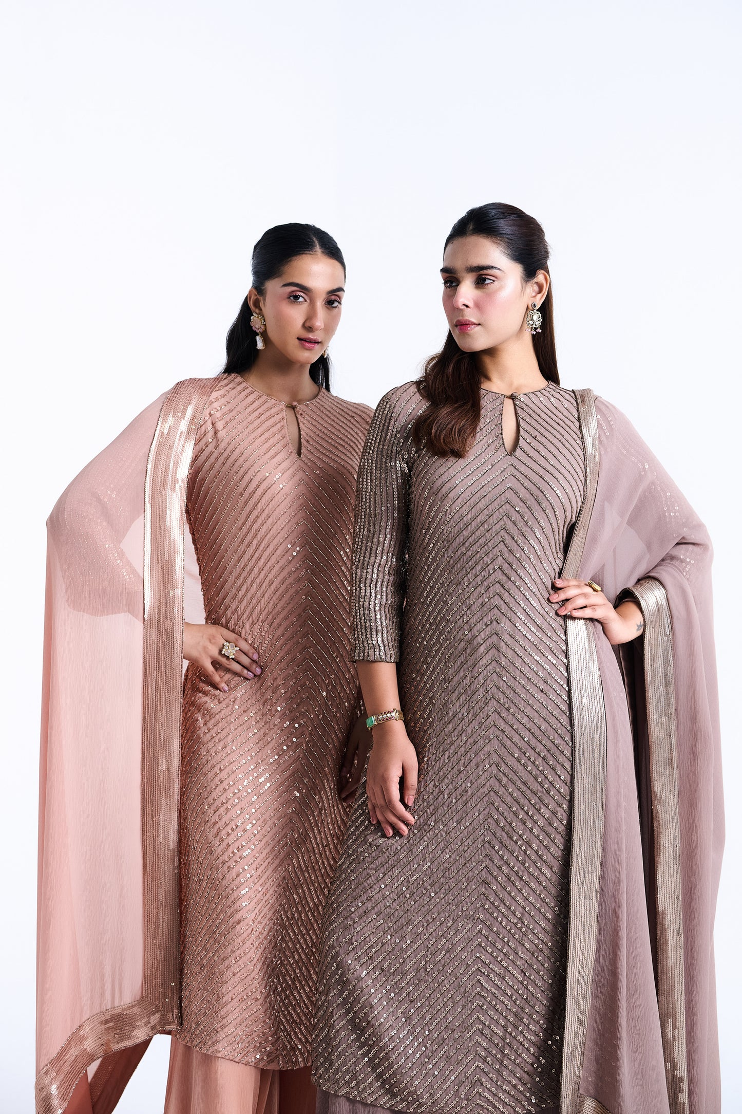 Kurta Set in Tonal Sequin Embroidery